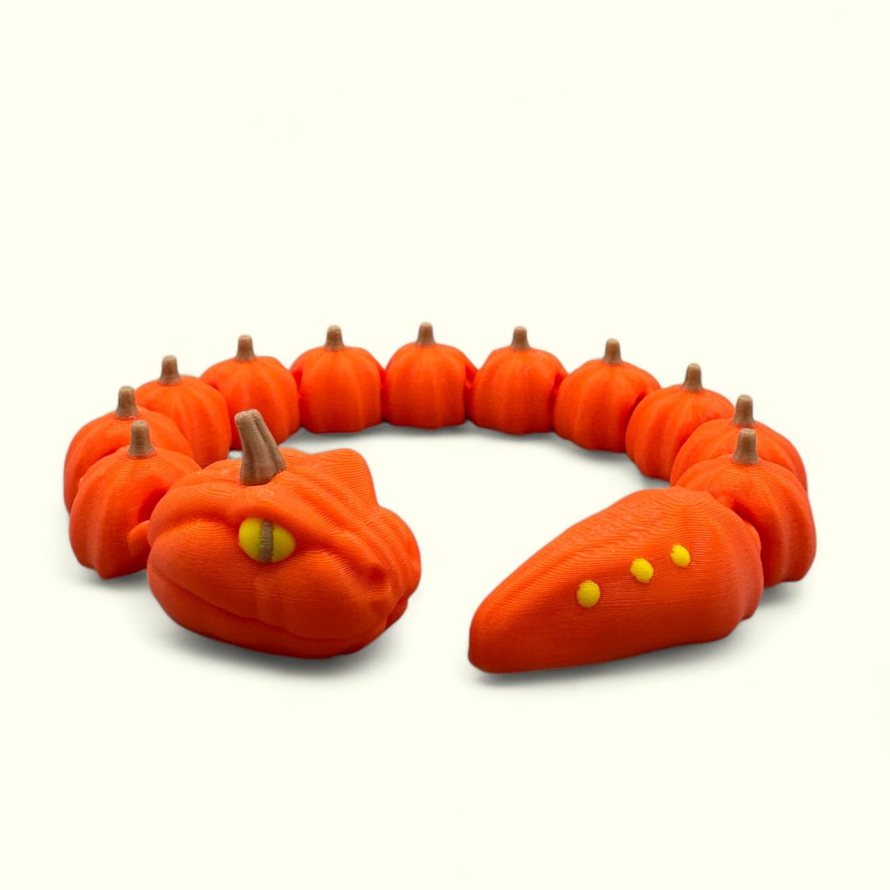 Pumpkin Snake Articulating Flexy - Print In Place 3d model