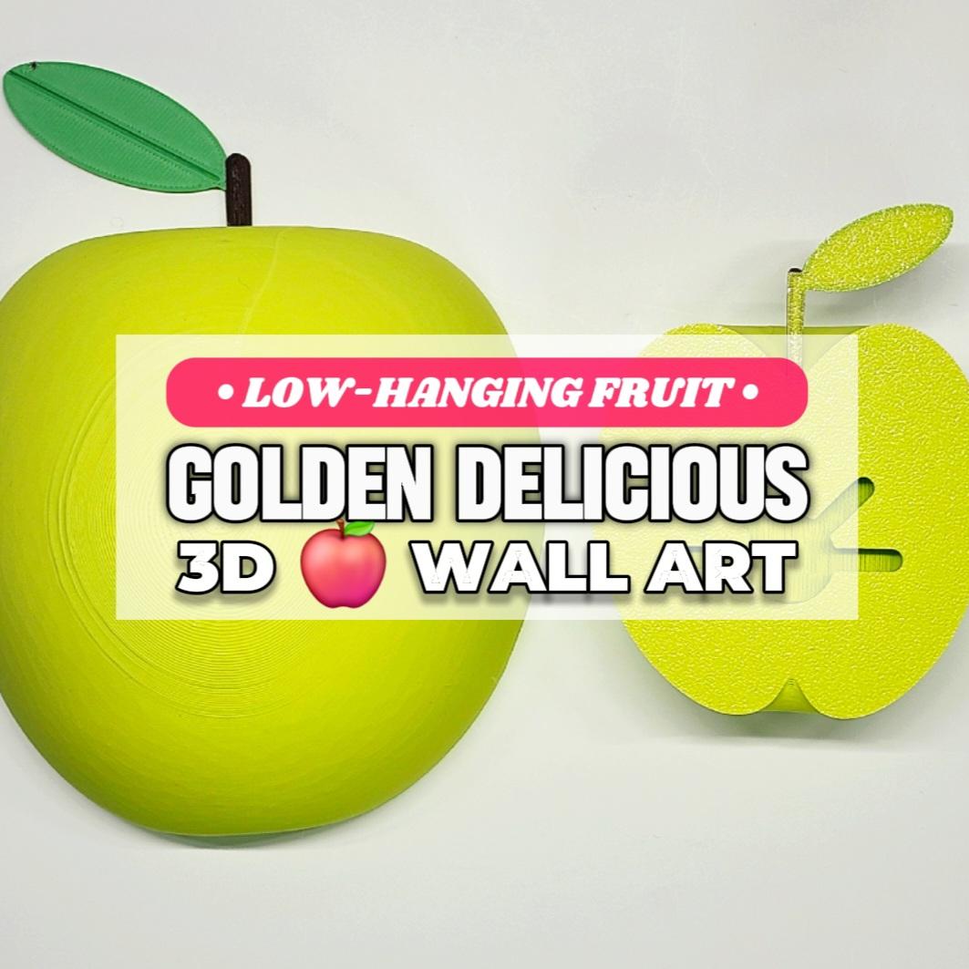 Jumbo Golden Delicious Apple Decorative Pop-Out 3D Wall Art :: The 'Low-Hanging Fruit' Collection 3d model