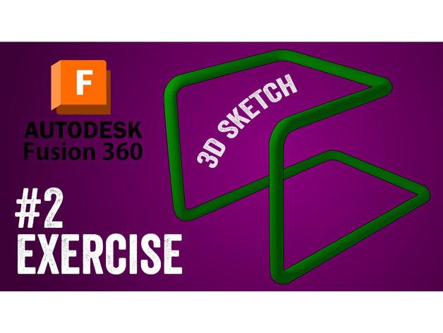 #2 Tutorial Fusion 360 - 3D Sketch | Pistacchio Graphic 3d model