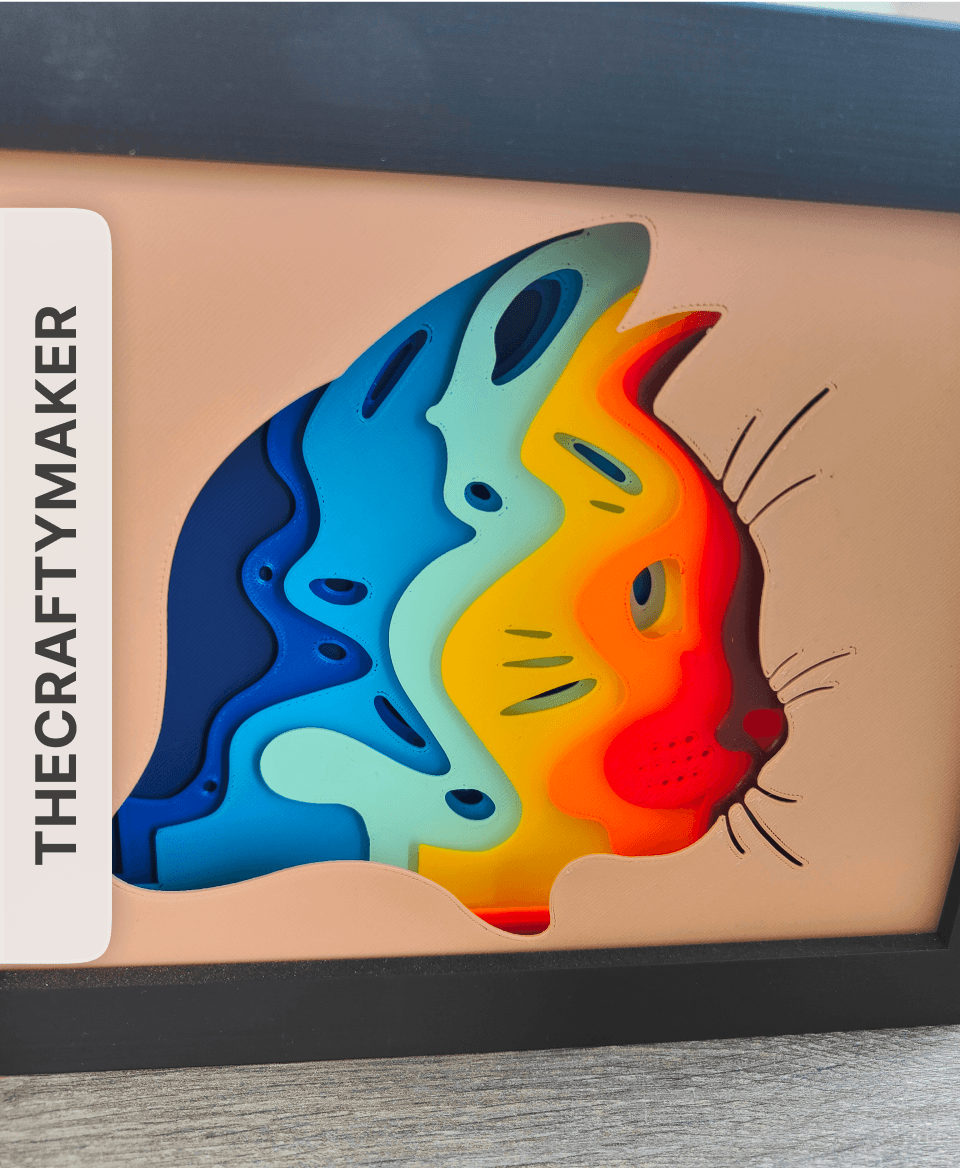 Cat Shadow Box by TheCraftyMaker 3d model