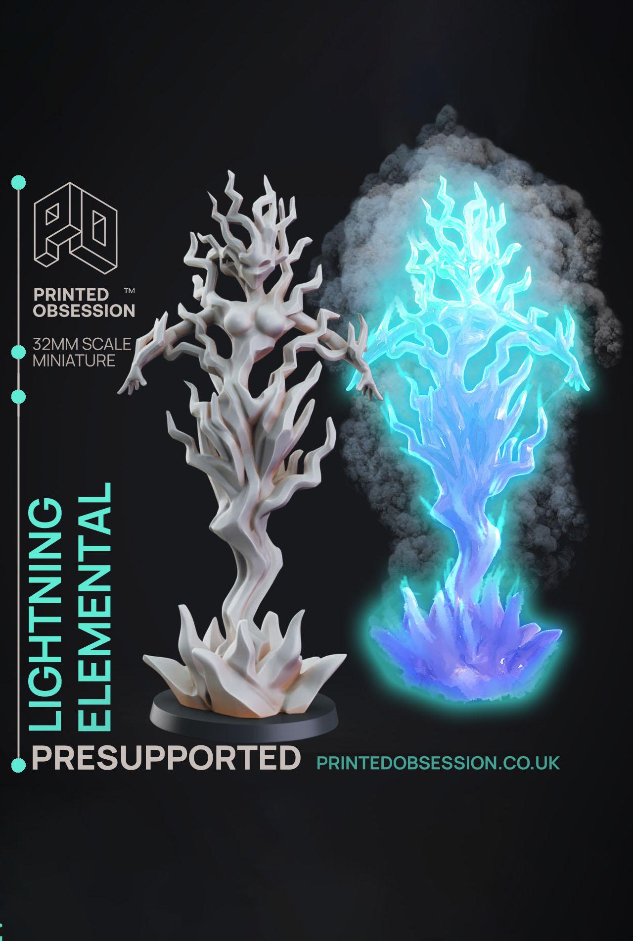 Lightning Elemental - Dr Frankensteins Monster - PRESUPPORTED - Illustrated and Stats - 32mm scale		 3d model