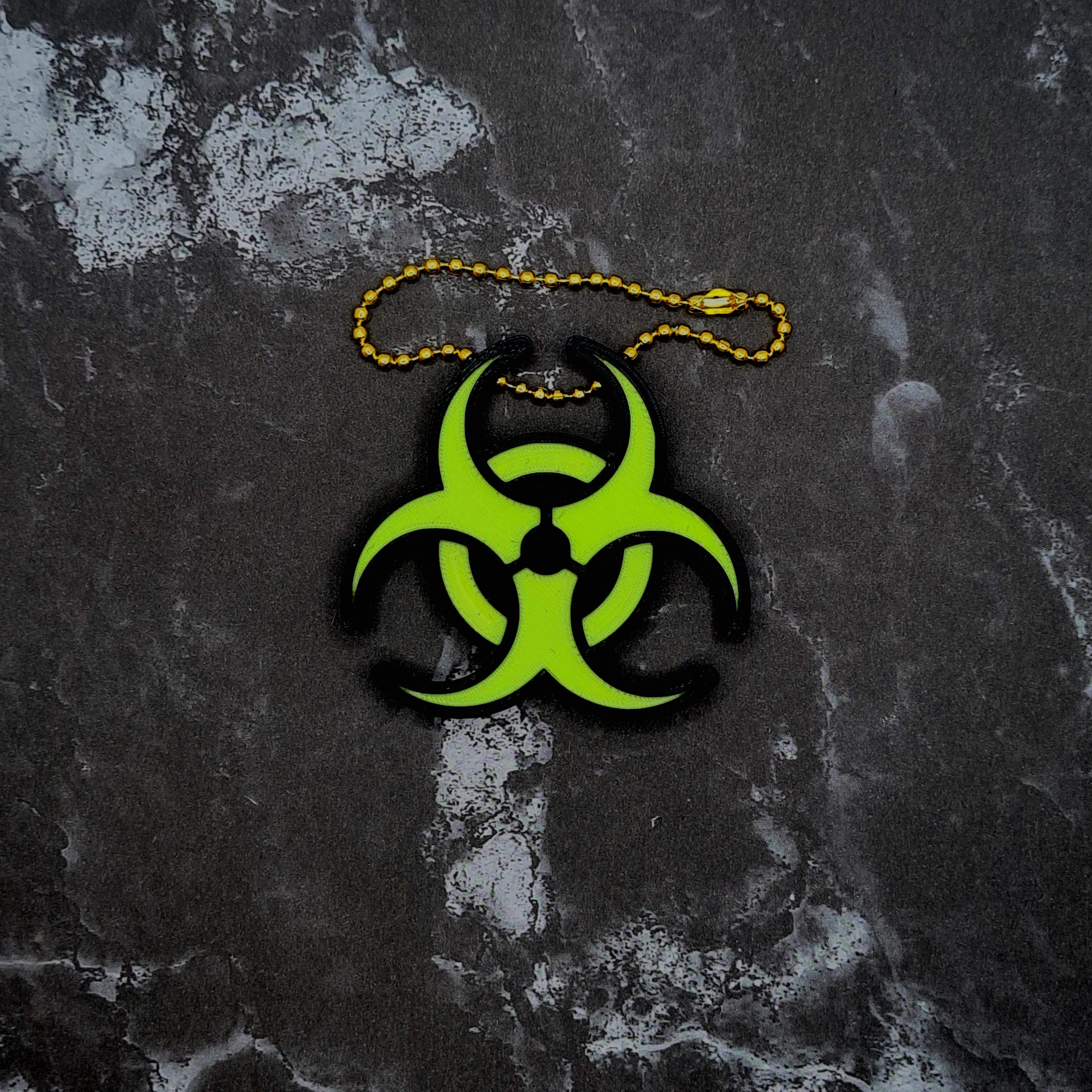 Biohazard Keychain (reverse) 3d model