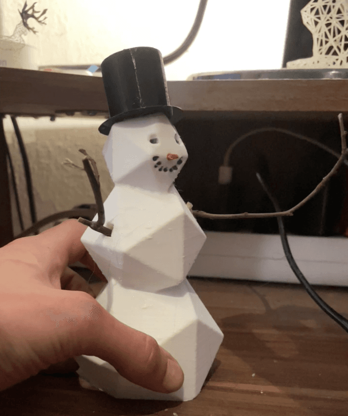 SNOWMAN FDM LOW POLY PRESS PRINT 3d model