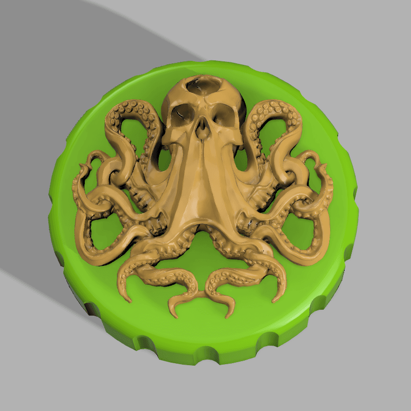 Kraken - Stash Jar Lid 3d model