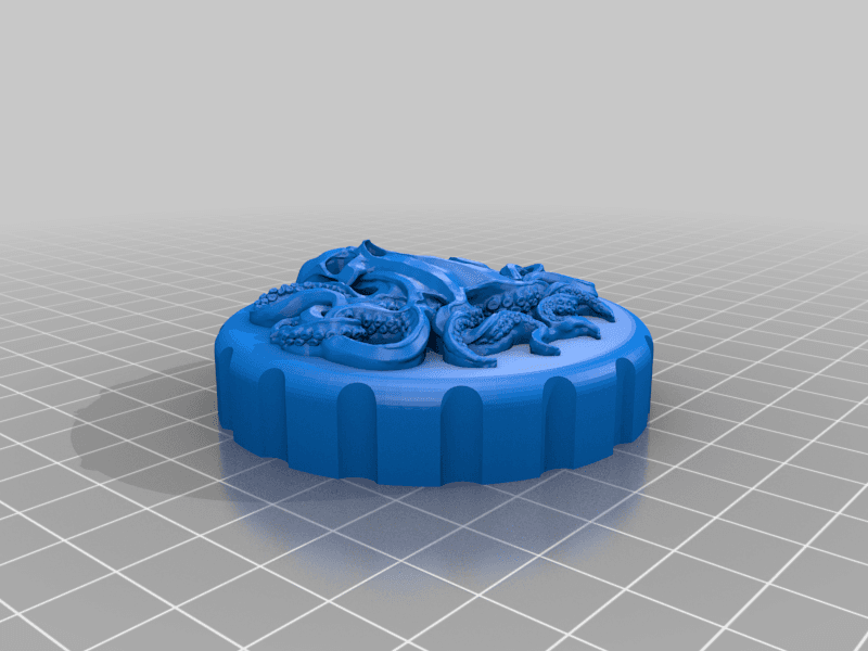 Kraken - Stash Jar Lid 3d model