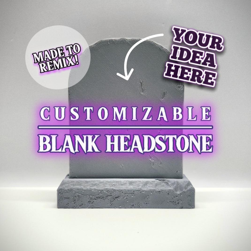 [REMIXABLE] Blank Headstone Stand-Up Tabletop Decoration :: HALLOWEEN 2024 3d model