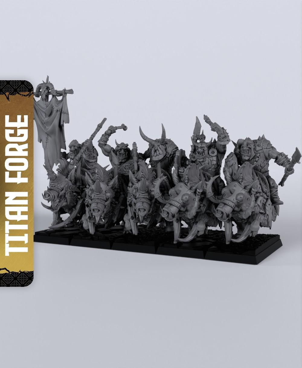 Boar Riders - With Free Dragon Warhammer - 5e DnD Inspired for RPG and Wargamers 3d model