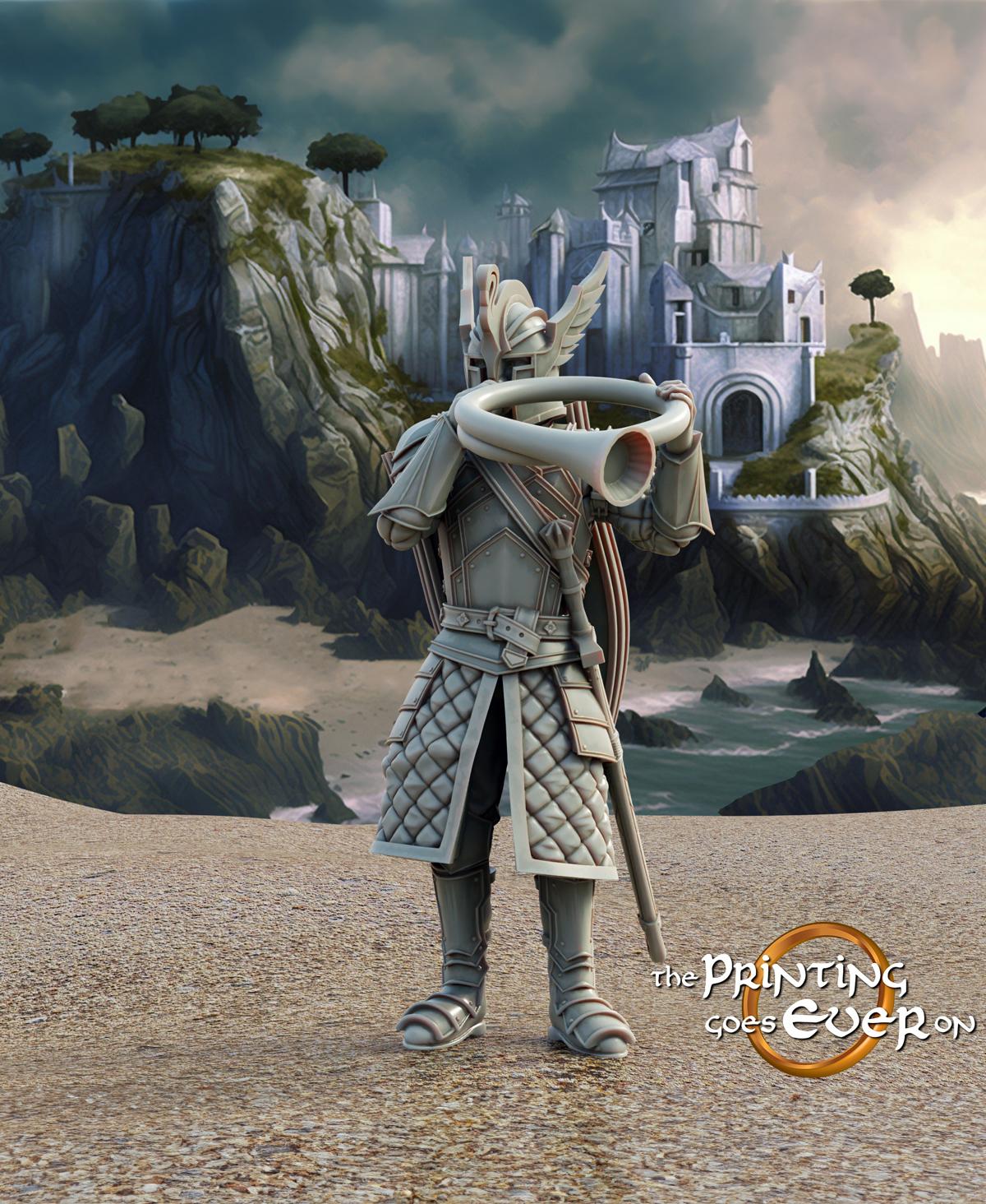 Swan Knight - On Foot - Musician 3d model