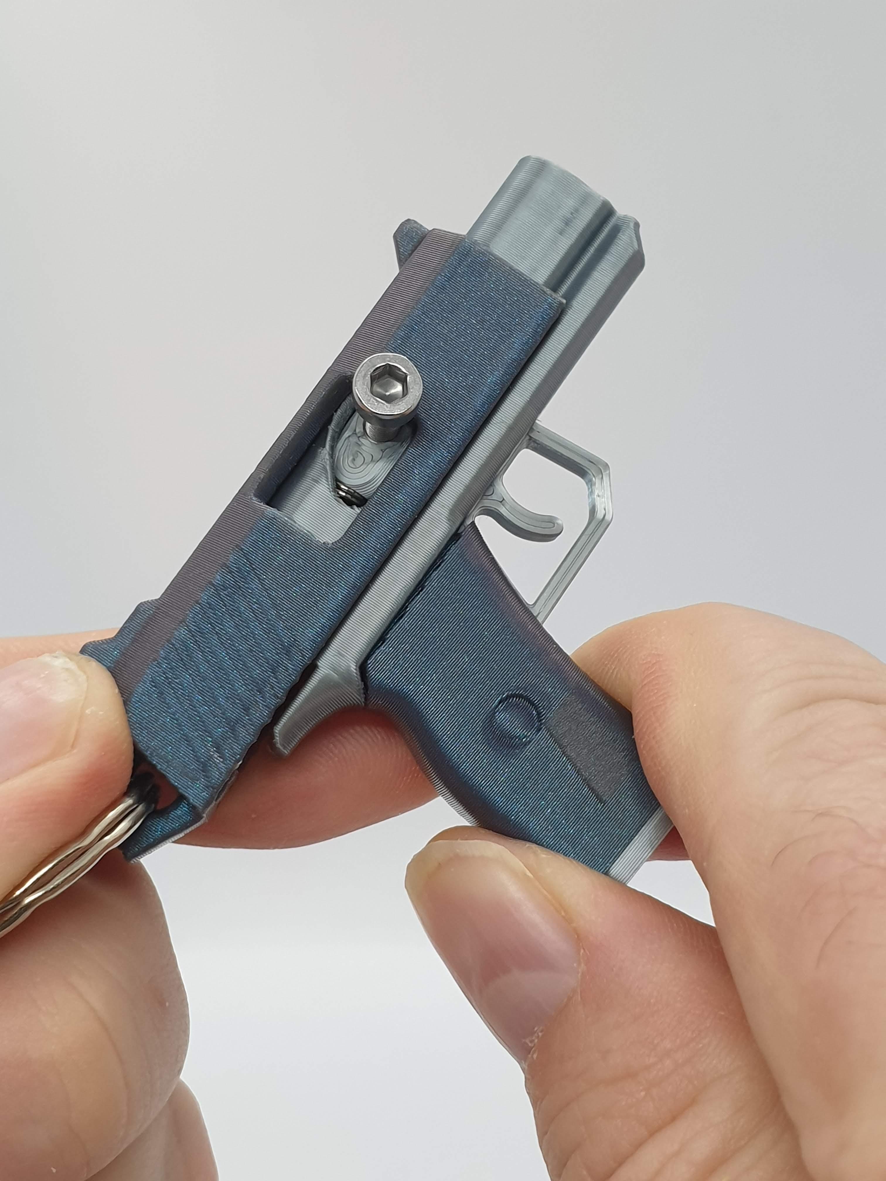 Pistol Keychain — Functional Blaster & Fidget Toy 3d model