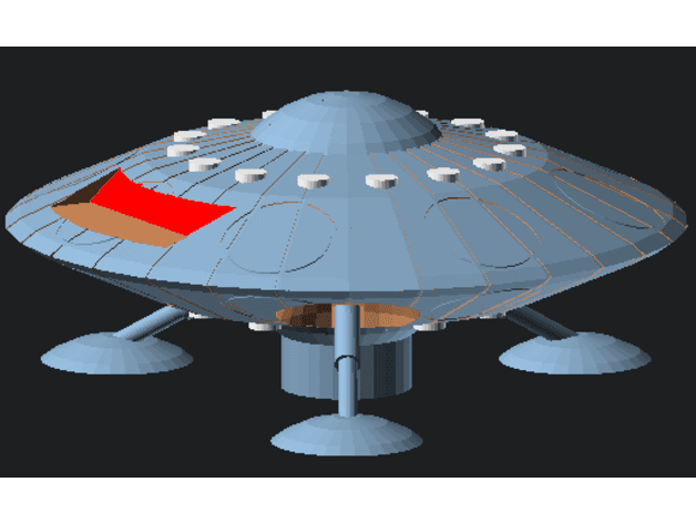 UFO with internal cavity and LED capable 3d model