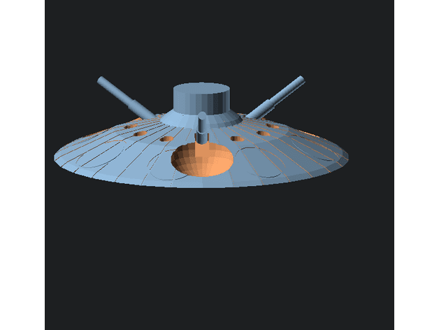 UFO with internal cavity and LED capable 3d model