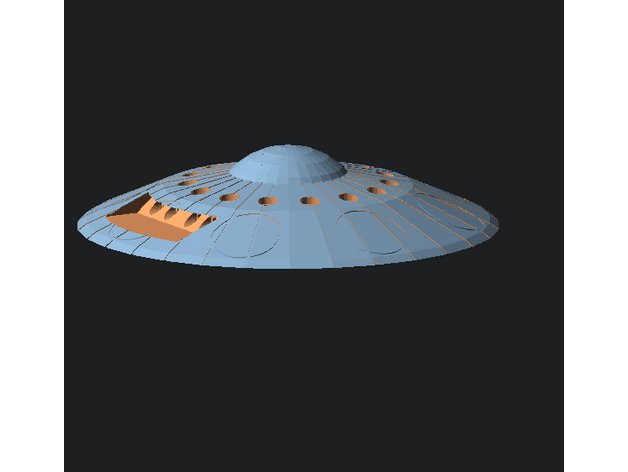 UFO with internal cavity and LED capable 3d model