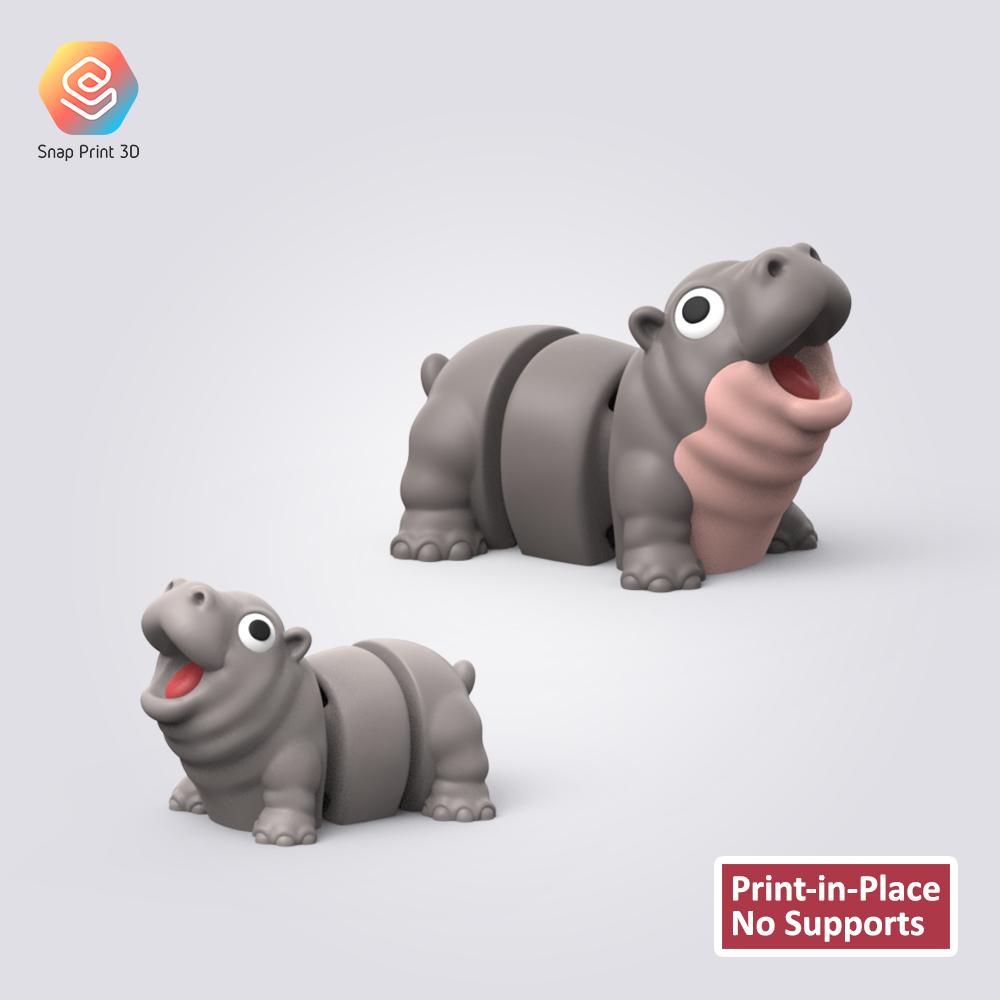 Flexi Baby Hippo Moo Deng 3d model