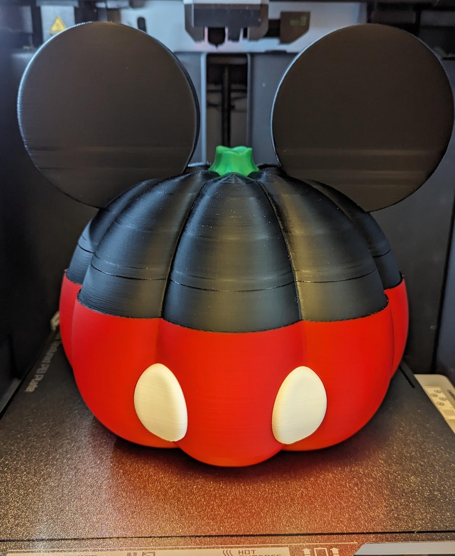 Mickey Mouse Pumpkin Bowl/Lid (+Bambu 3mf Files) 3d model