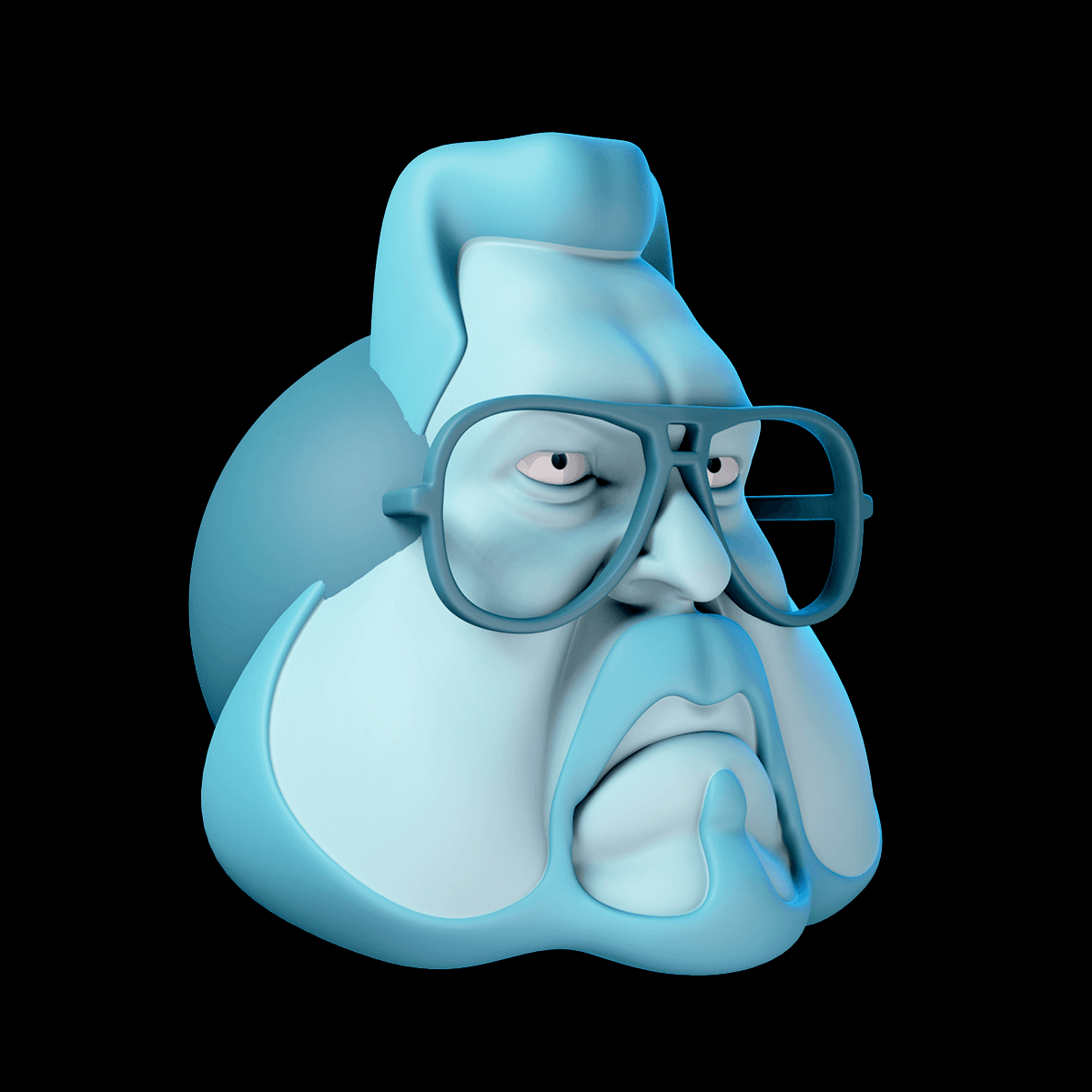 Walter Sobchak bowling ball head 3d model