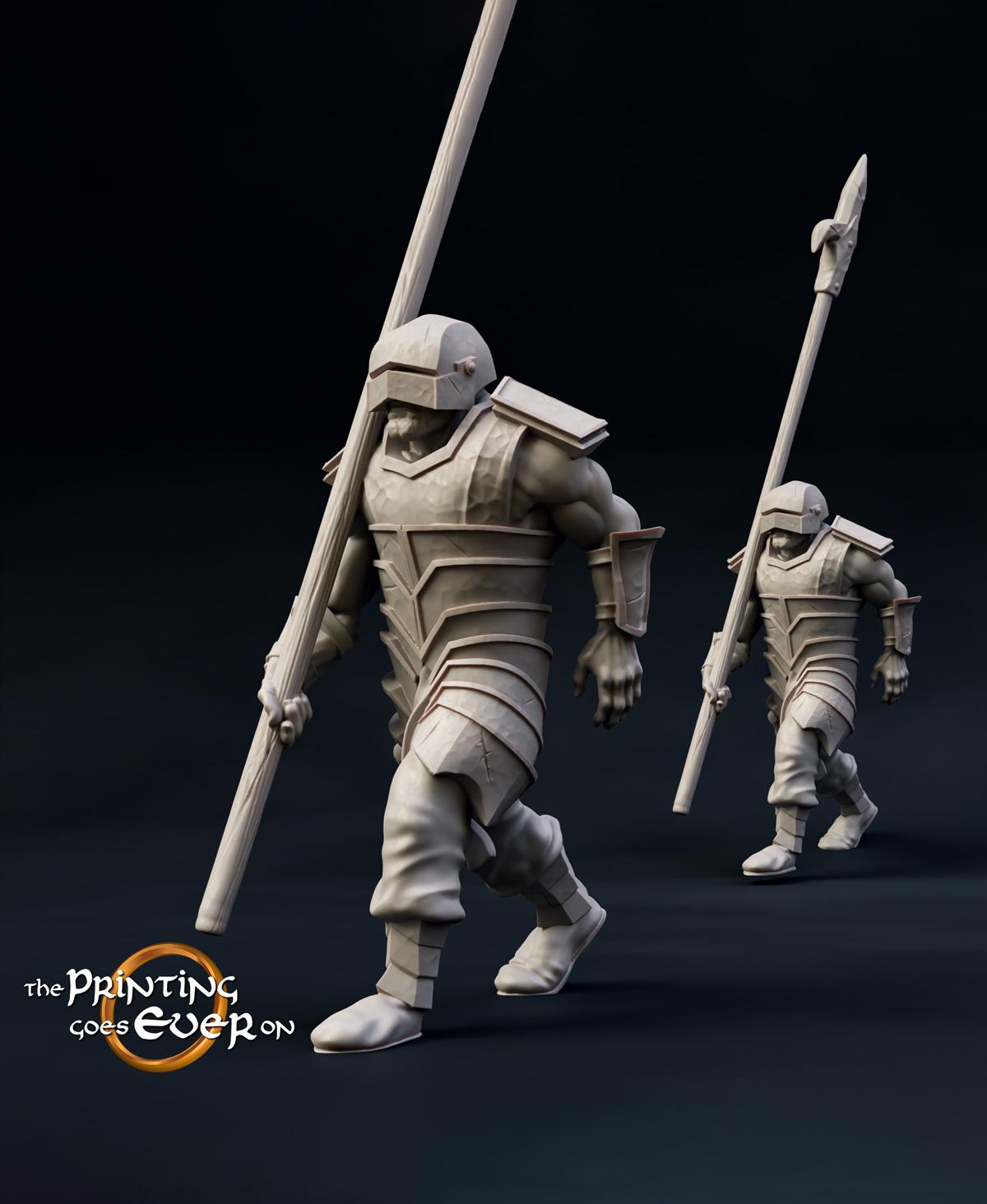 Half Ork Pikeman 3d model