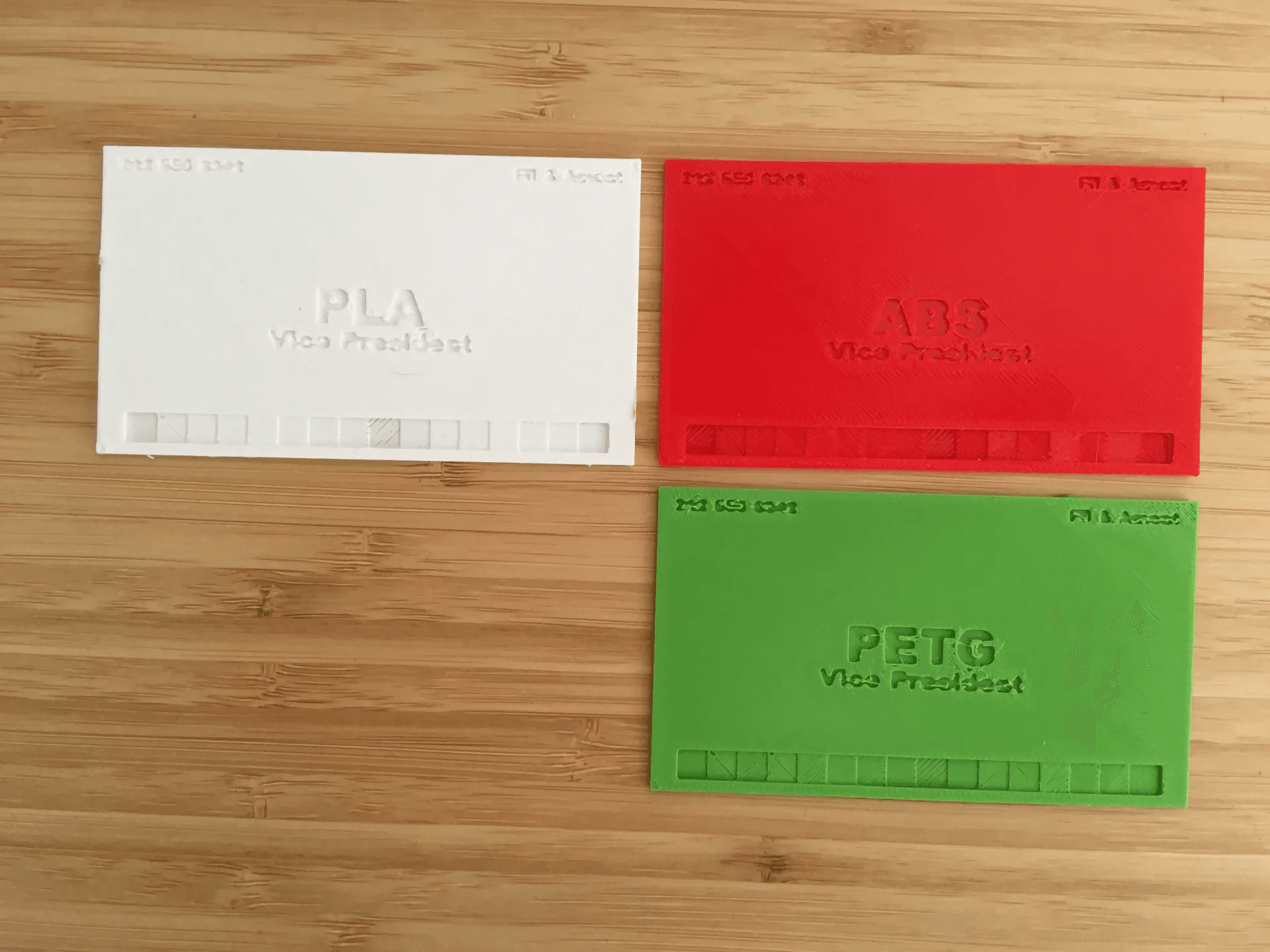 Business Card Style Filament Swatches 3d model