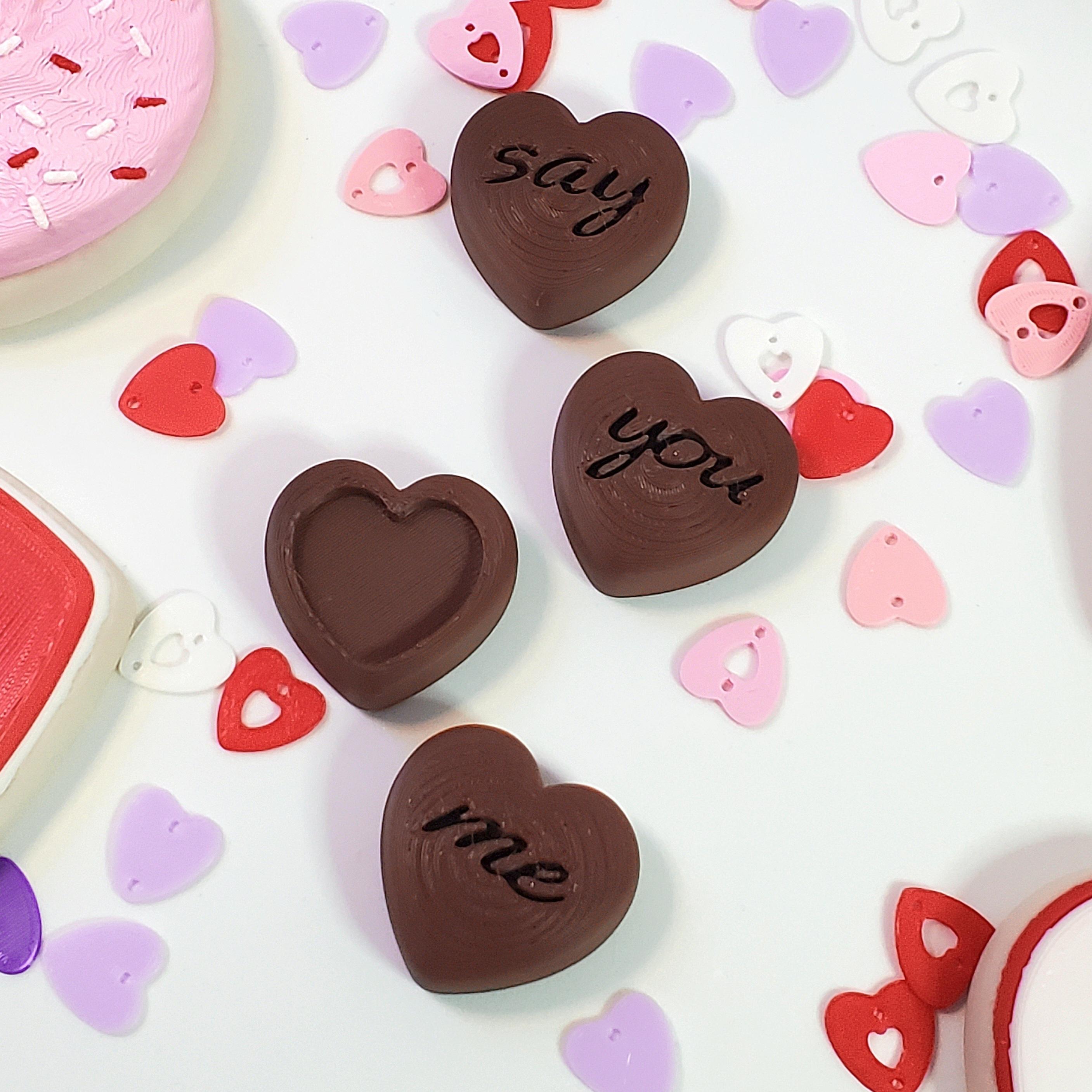 'Say You Love Me' Heart-Shape Chocolate Candies for Valentine's Day :: Delicious Desserts! 3d model