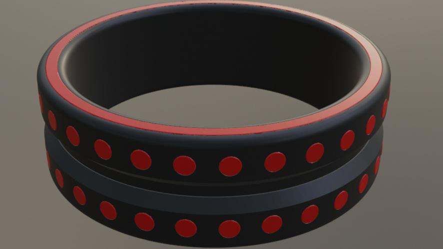 Bracelet with inserts (no need for multi-color printer)  3d model