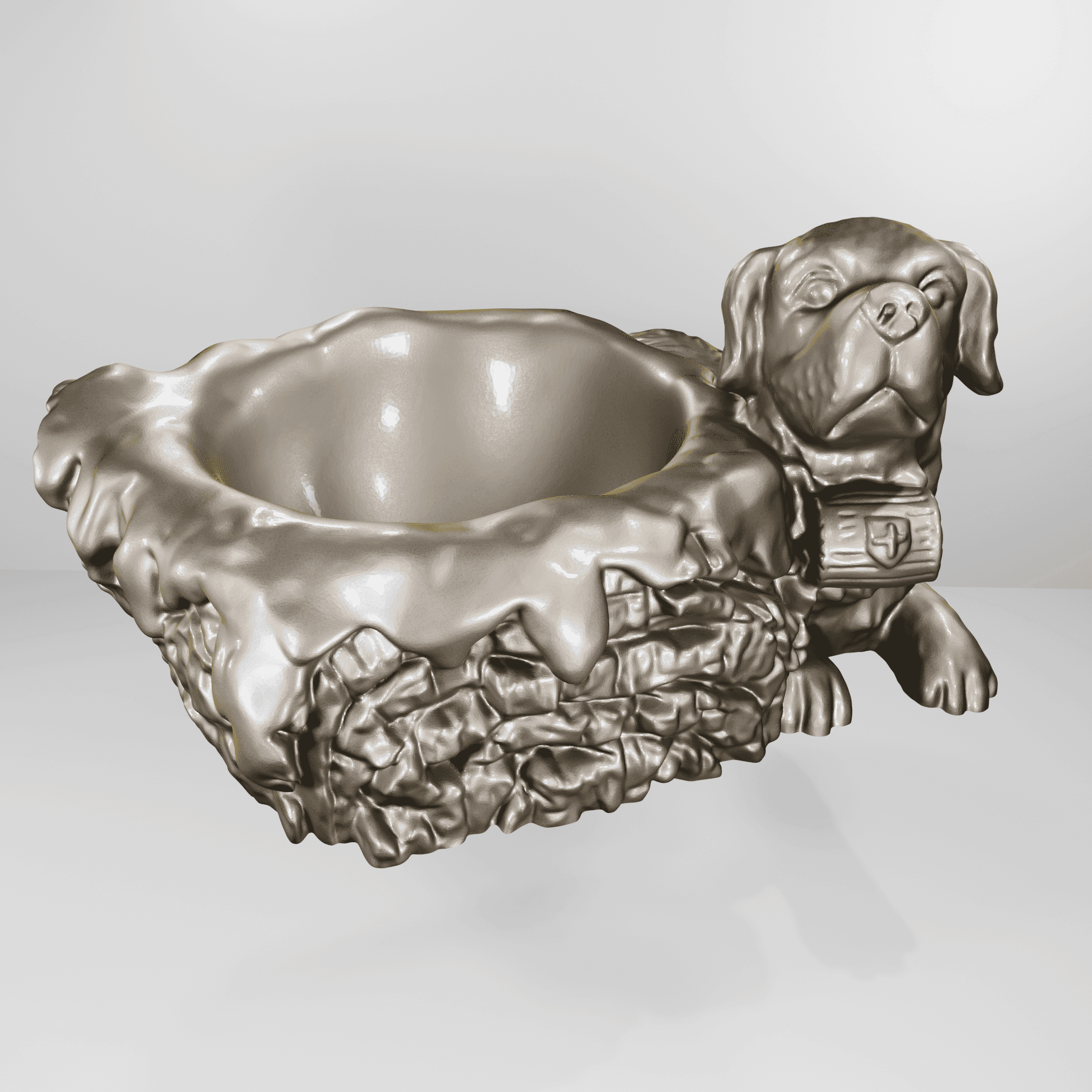 Saint bernard candle holder 3d model