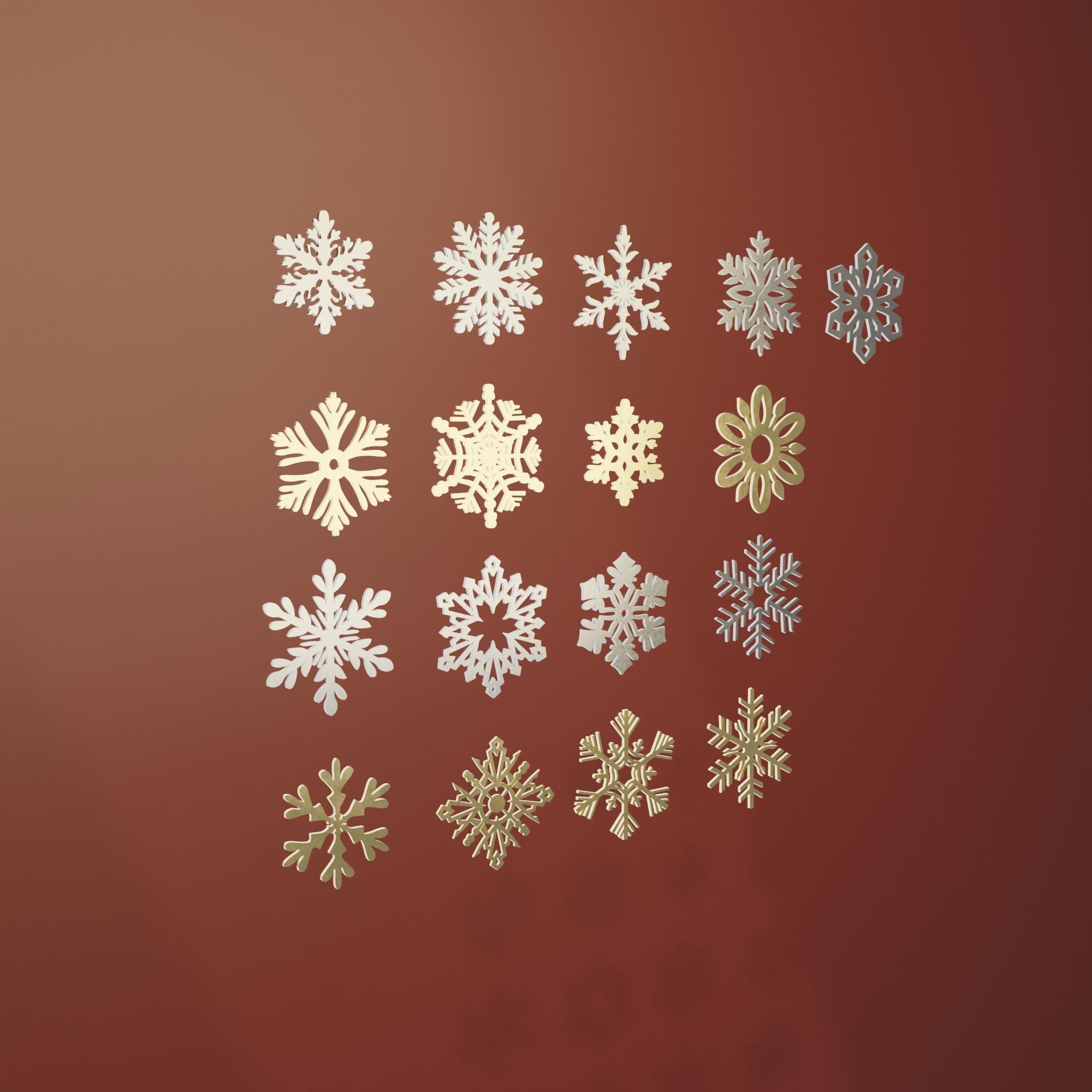 17 Snowflake Collection 3d model