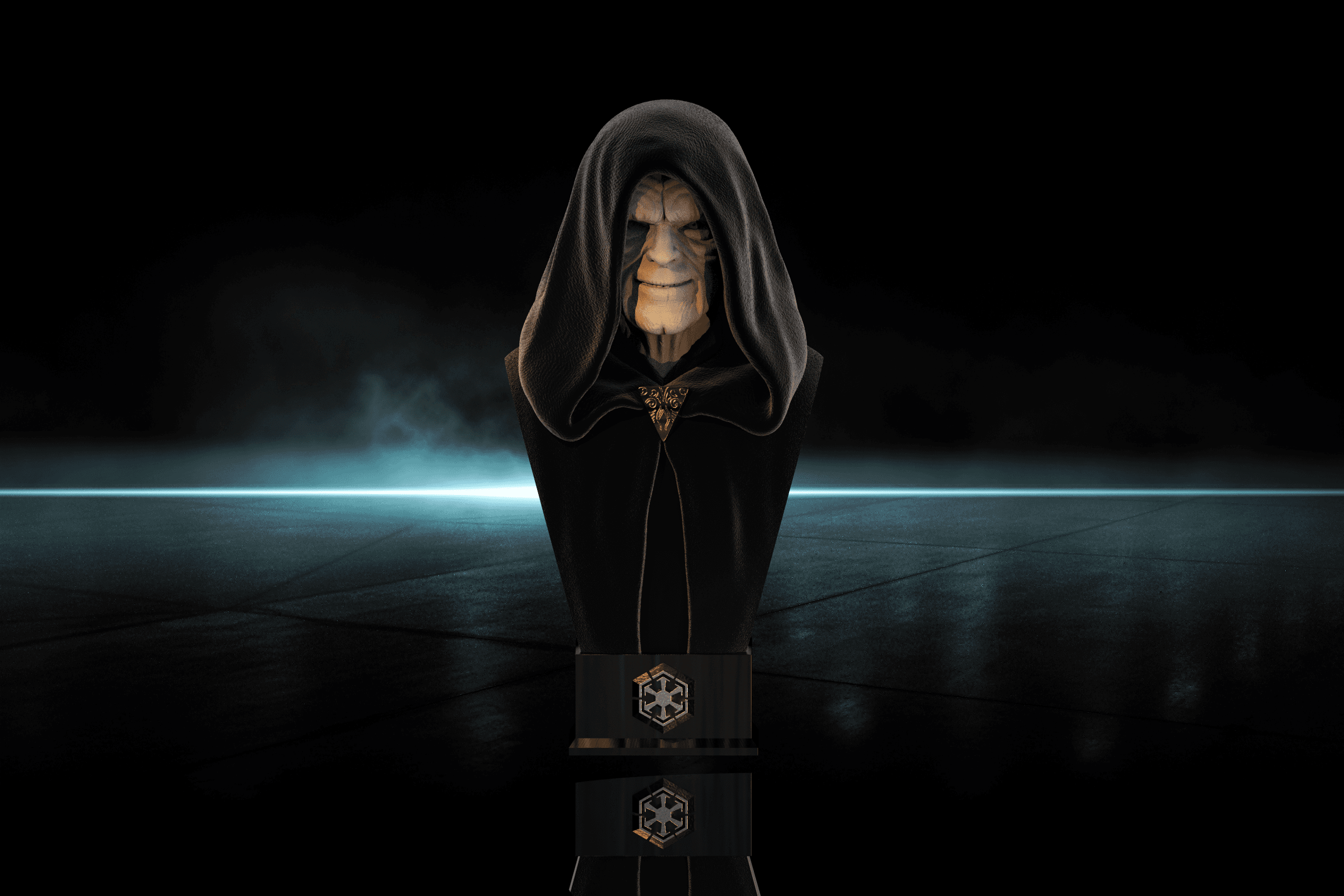 Darth Sidious Bust (Pre-Supported) 3d model