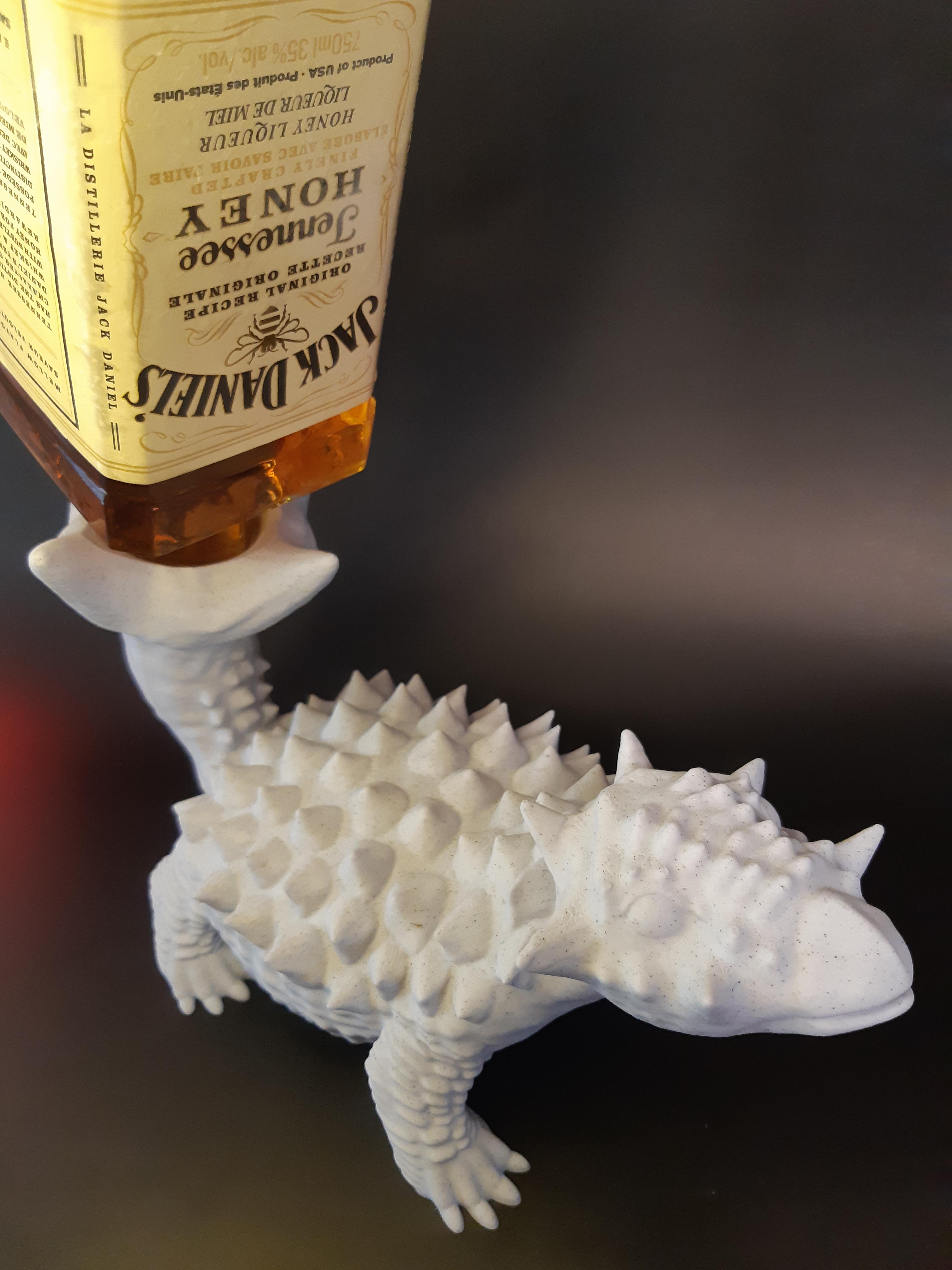 Ankylosaurus Wine Bottle Holder - Support Free 3d model