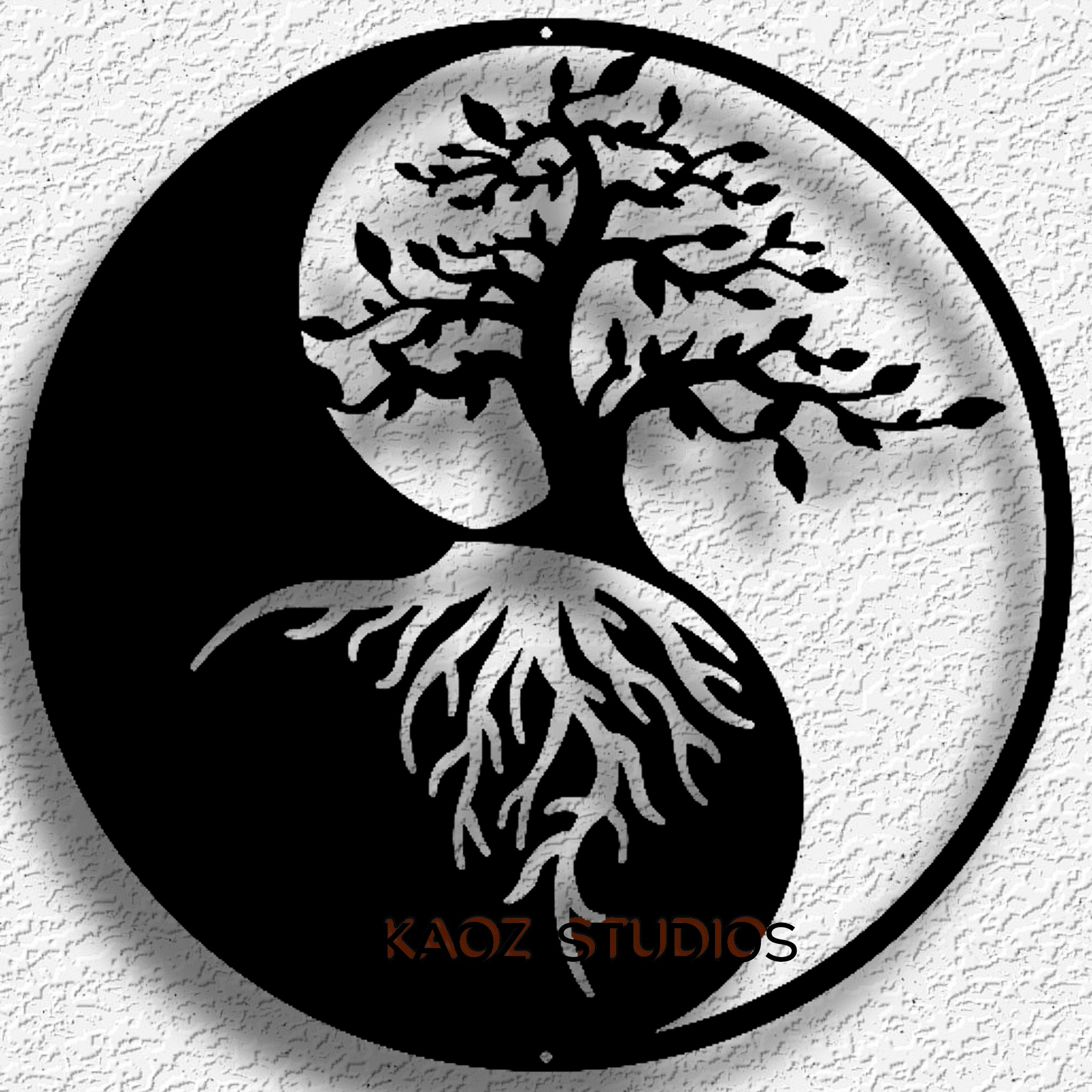 yinyang wall art tree of life wall decor 3d model