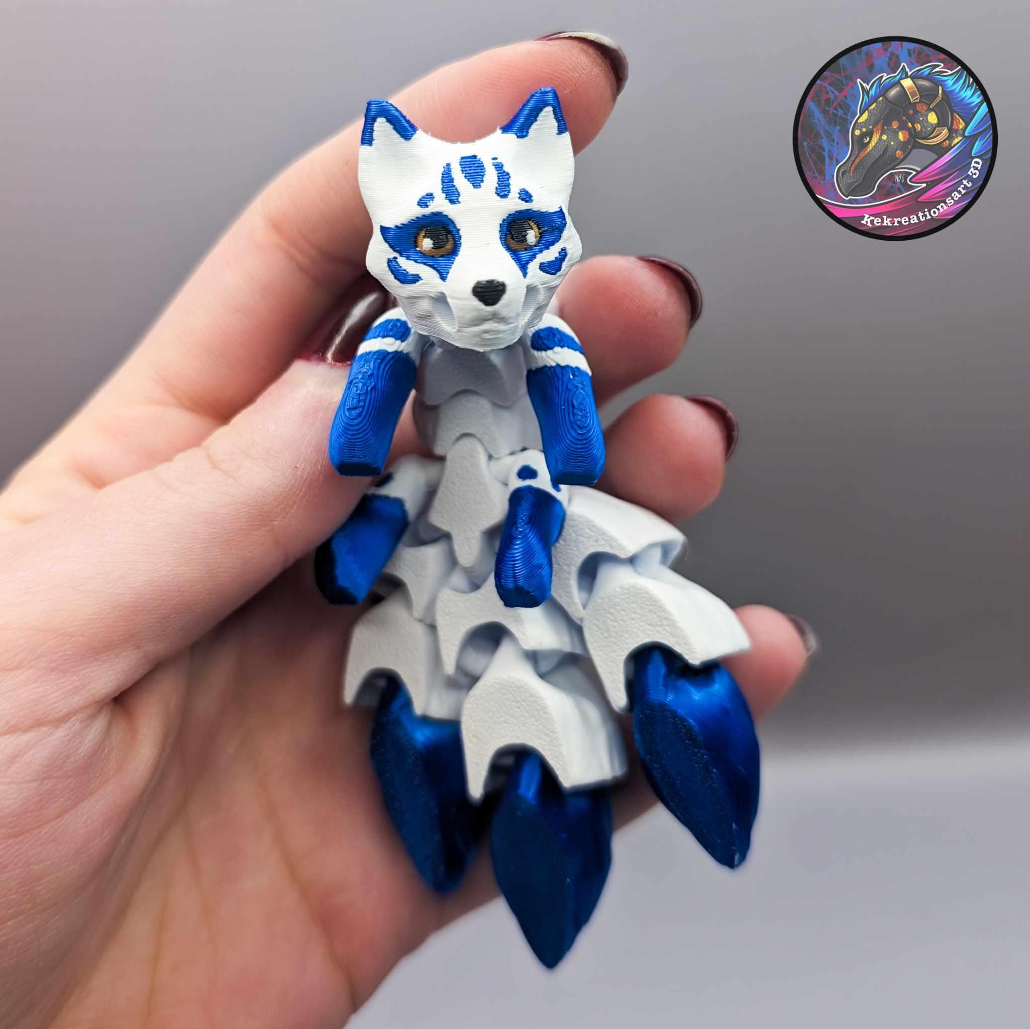 Baby Flexi Kitsune Keychain 3d model