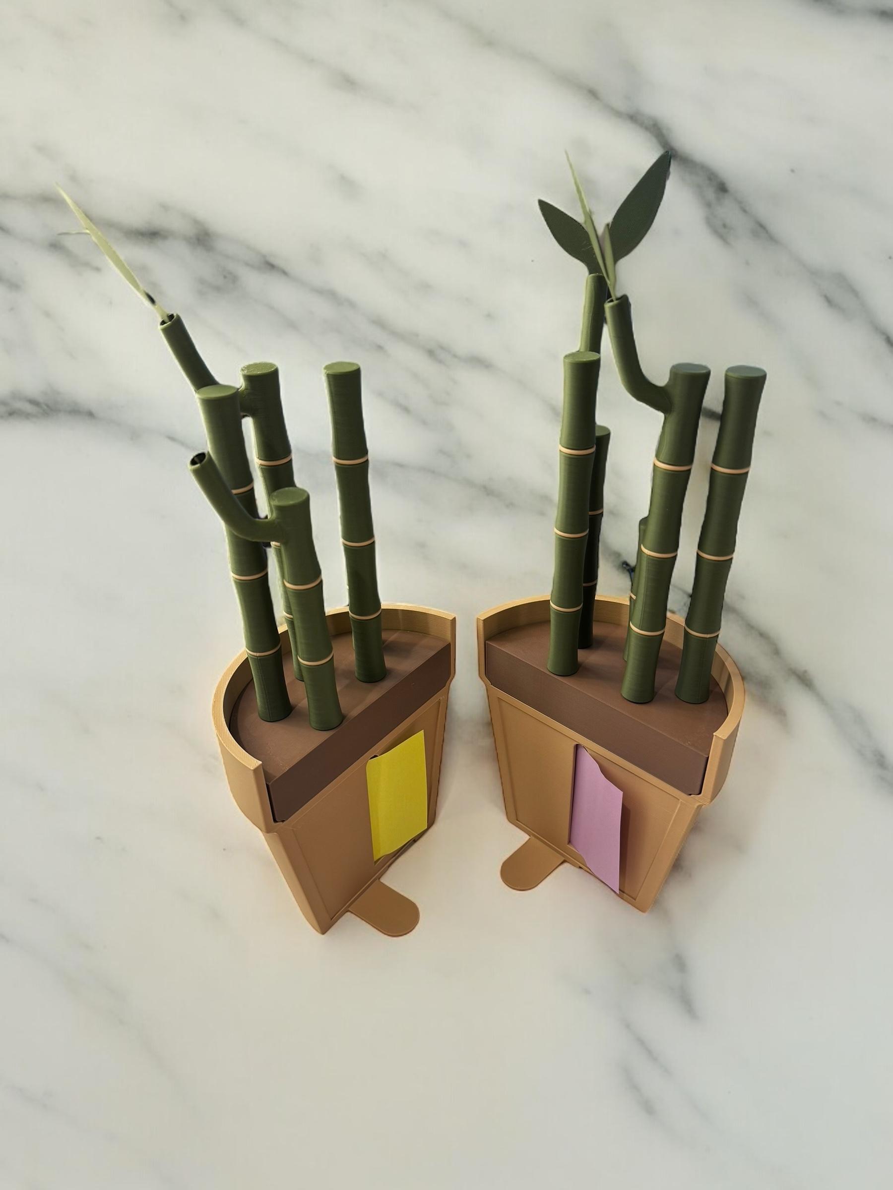 Bambookends - Bamboo Functional Plant with Pens, Highlighters, Post it note dispenser, and Bookmarks 3d model