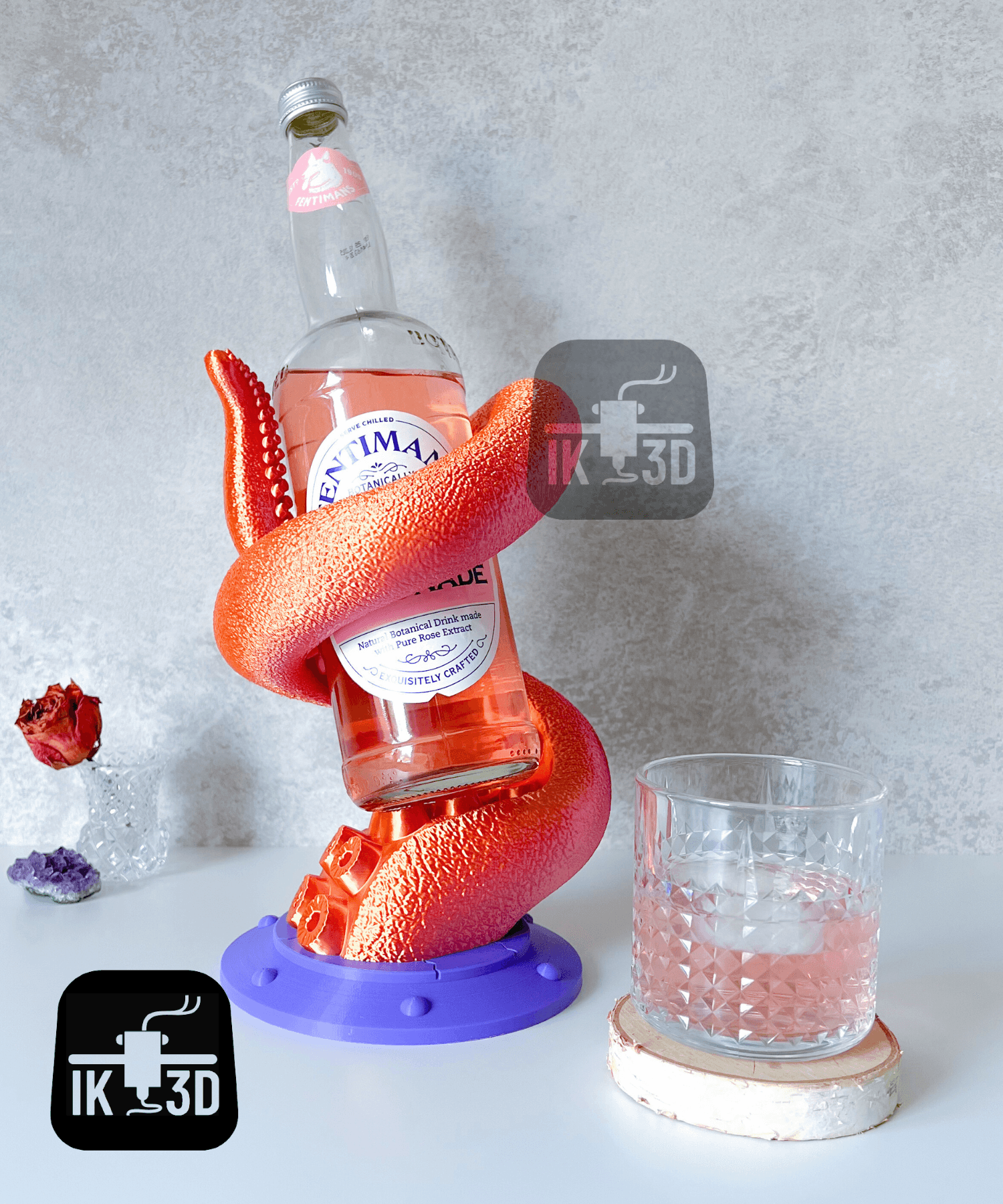 Octopus Tentacle Wine Bottle Holder / No Supports 3d model