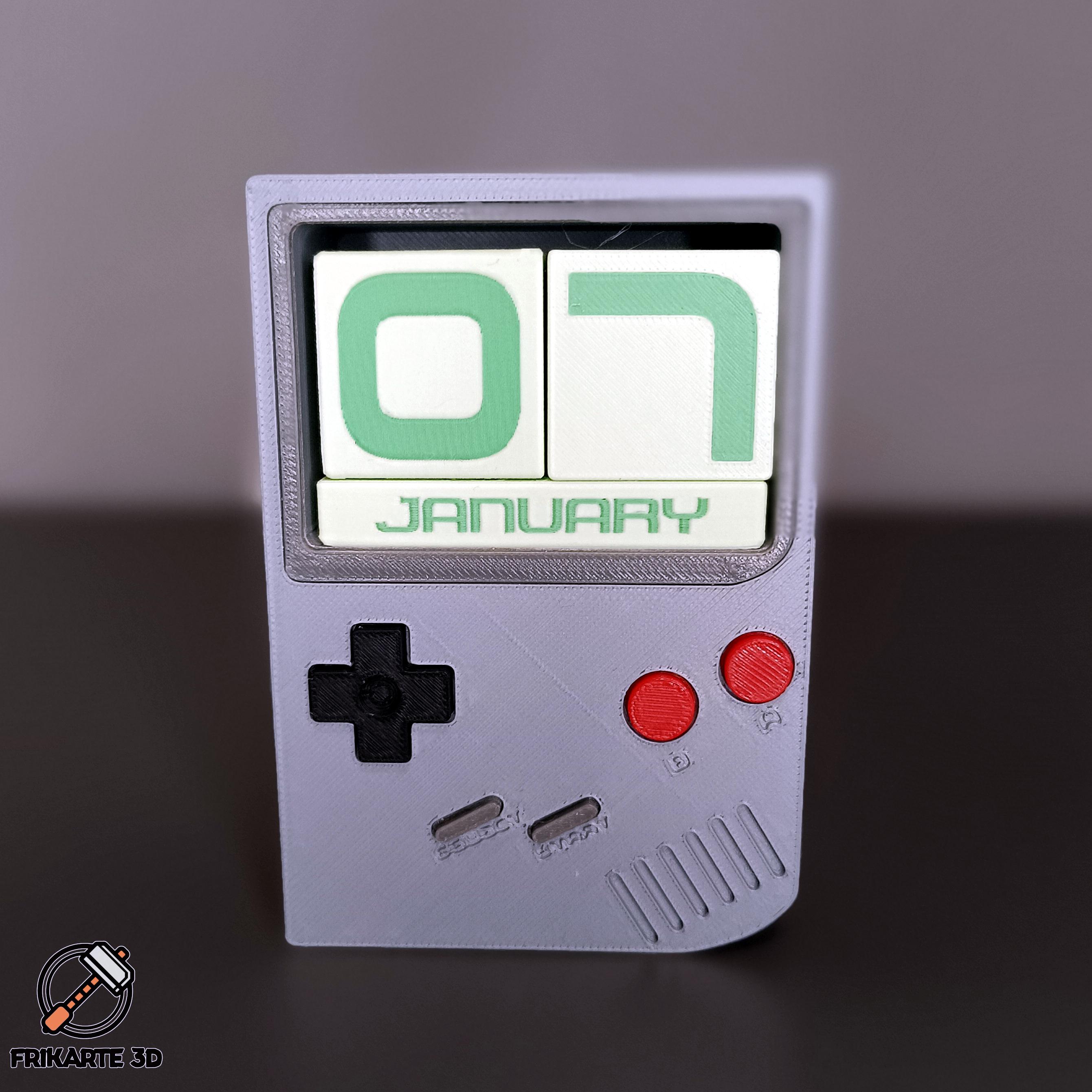 Game Boy Perpetual Calendar Multipart 3d model