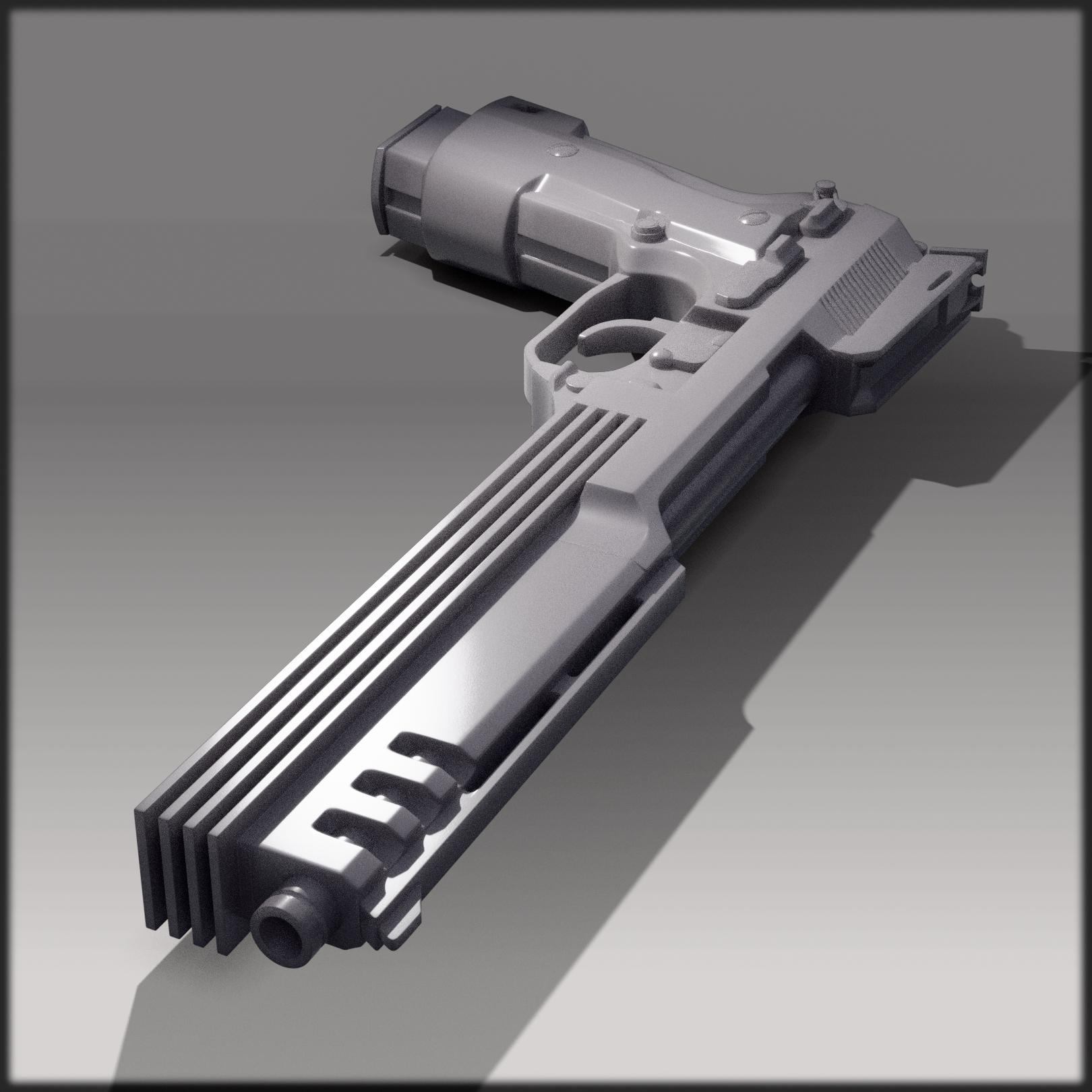 Beretta 93R Robocop Gun - Cosplay Prop 3d model