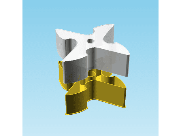 Shuriken 006D, nestable box (v2) 3d model