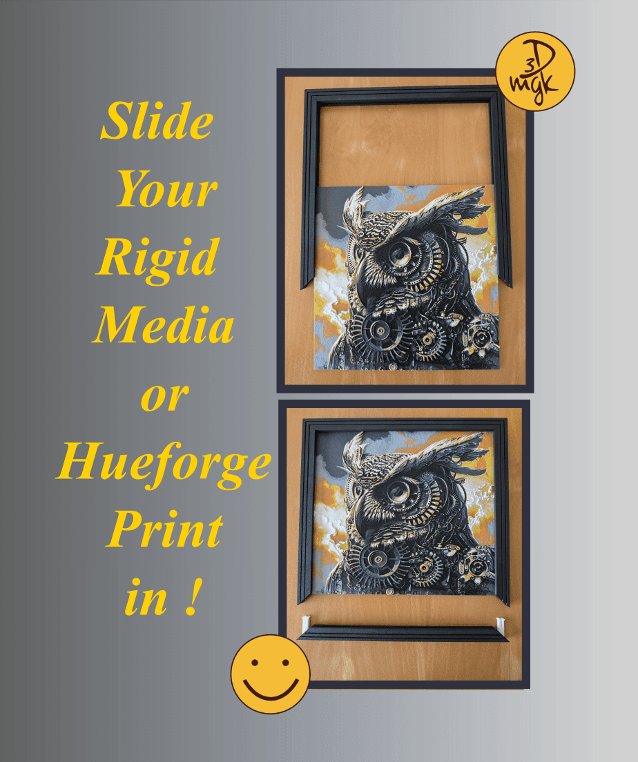 233 x 233mm Modular Picture Frame for Hueforge or Rigid Media 3d model