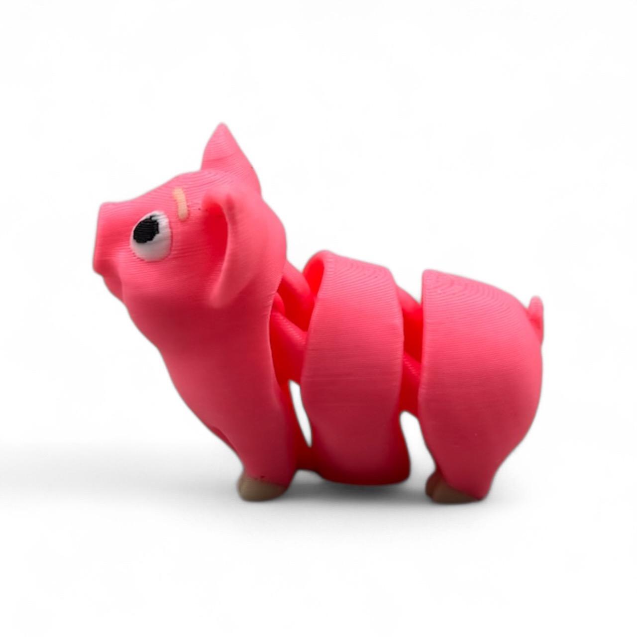 Wiggly Pig - Flexy Piggy Articulating - Print in Place  3d model