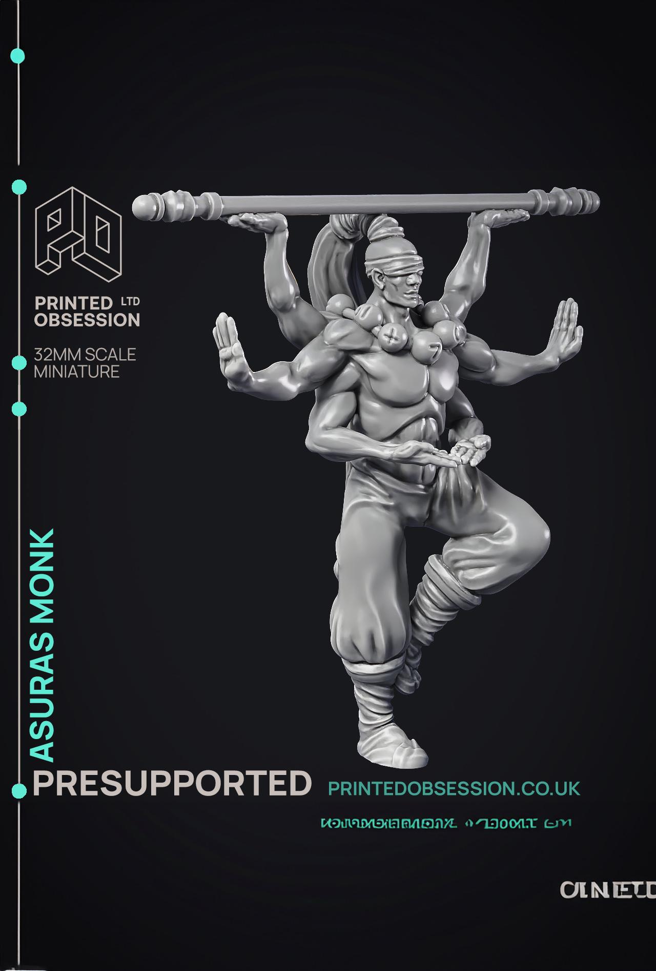 Asuras Monk - Celestial - Heaven Hath no Fury - PRESUPPORTED - 32mm Scale  3d model