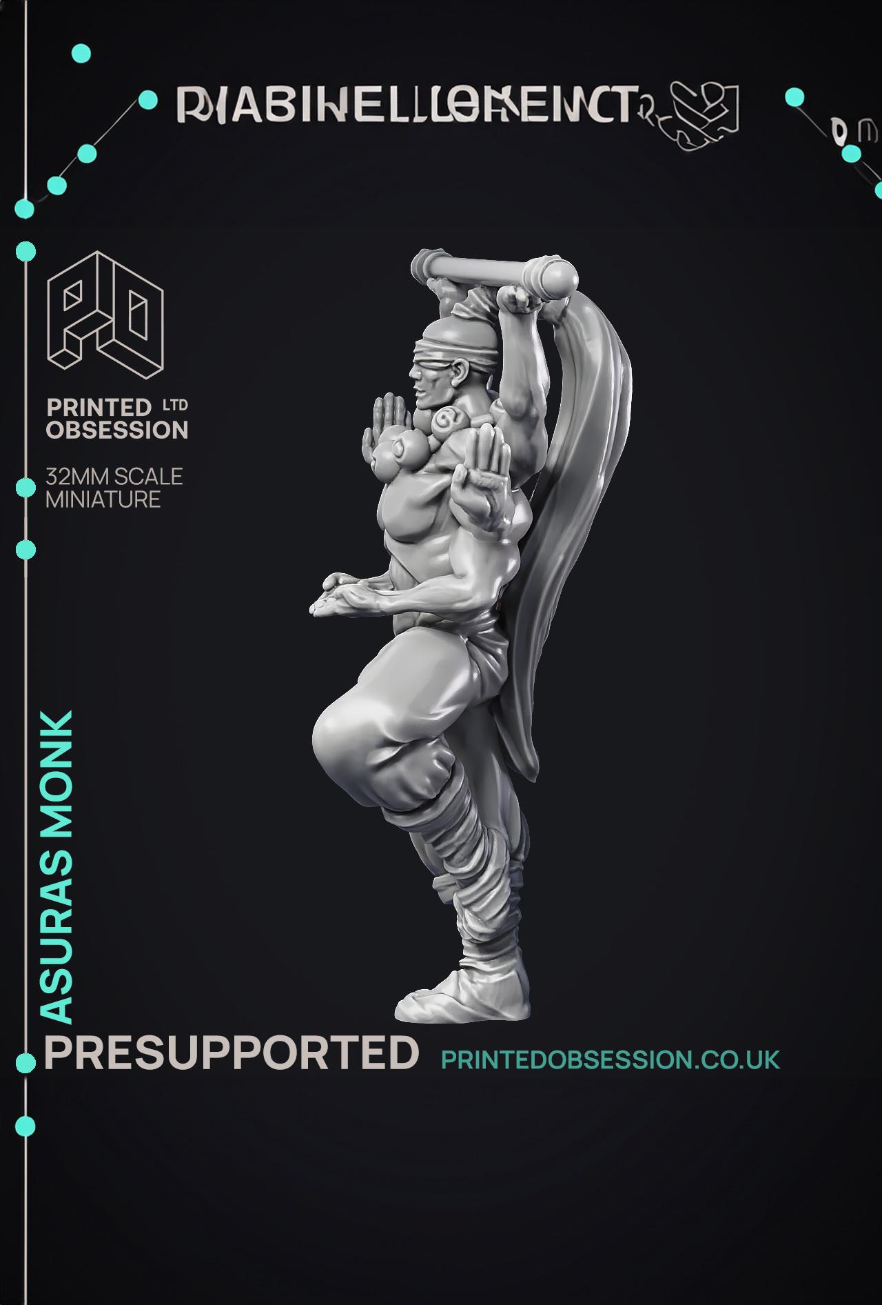 Asuras Monk - Celestial - Heaven Hath no Fury - PRESUPPORTED - 32mm Scale  3d model