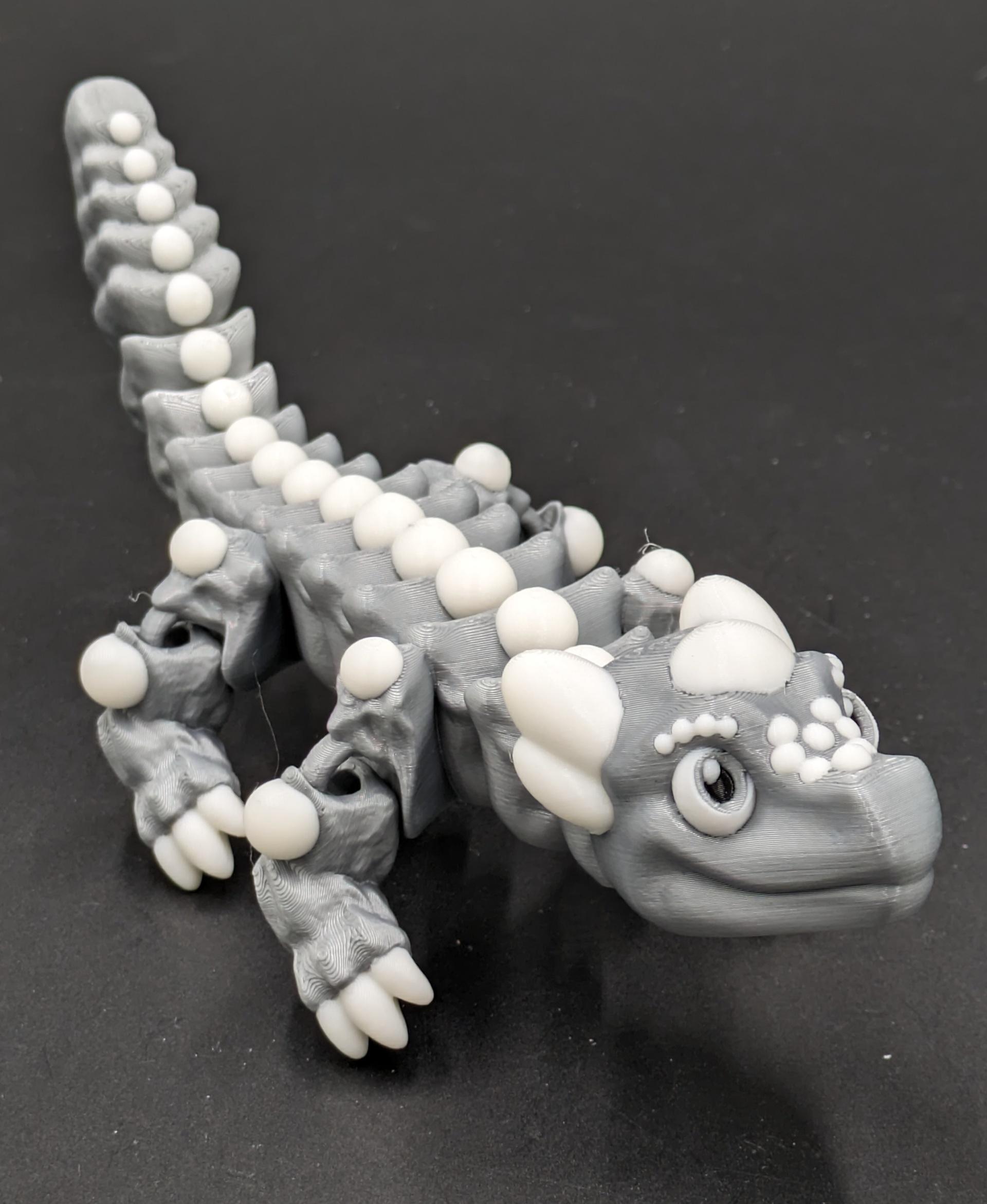 Articulated Dragon - Pearl Dragon, Style #1 - Snap-Flex Fidget Toy 3d model