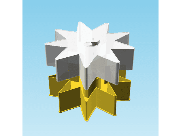 Shuriken 0028, nestable box (v2) 3d model