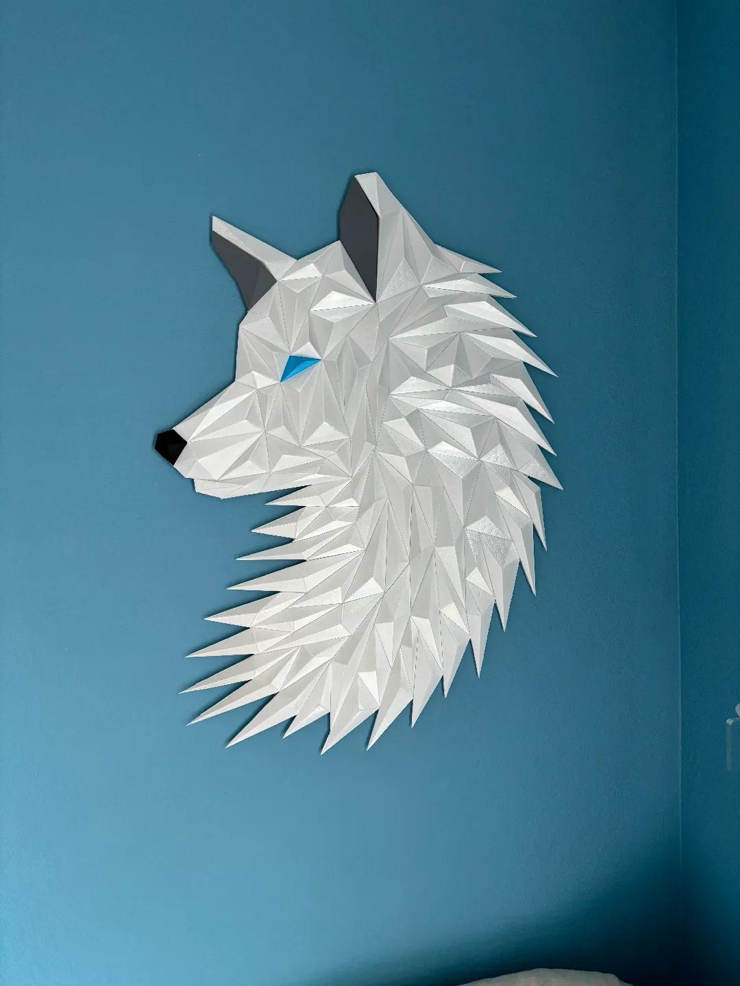 Geometric Wolf (fox) head wall art 3d model