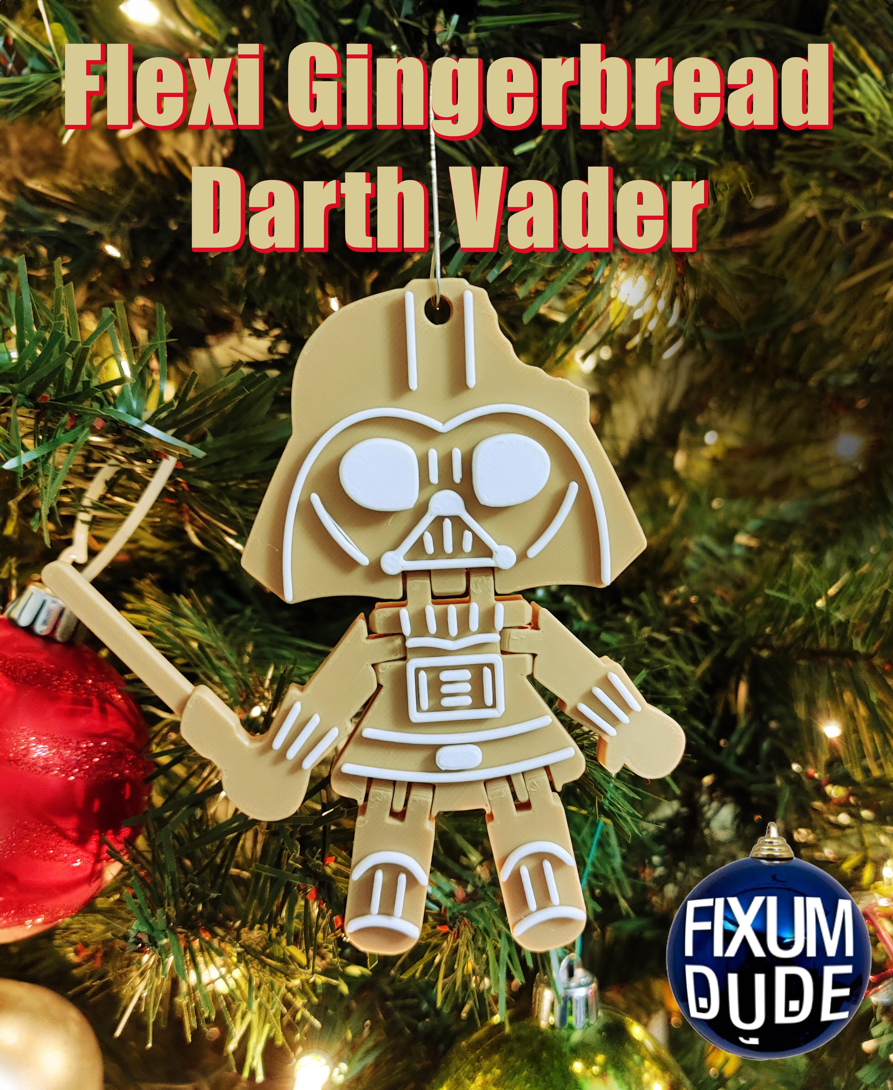 Flexi Gingerbread Darth Vader Ornament 3d model