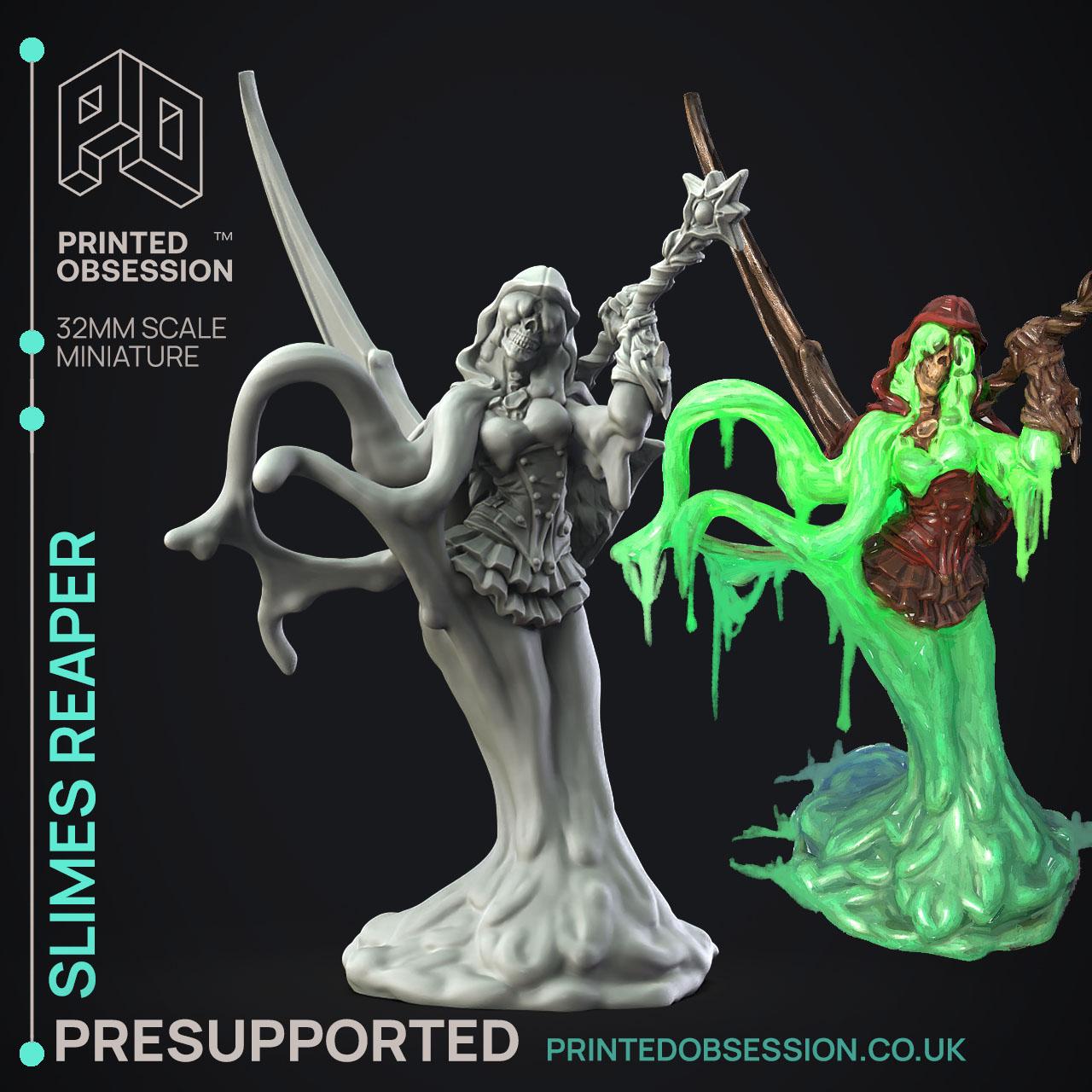 Slime Reaper - RPG Miniature - PRESUPPORTED - 32mm Scale 3d model