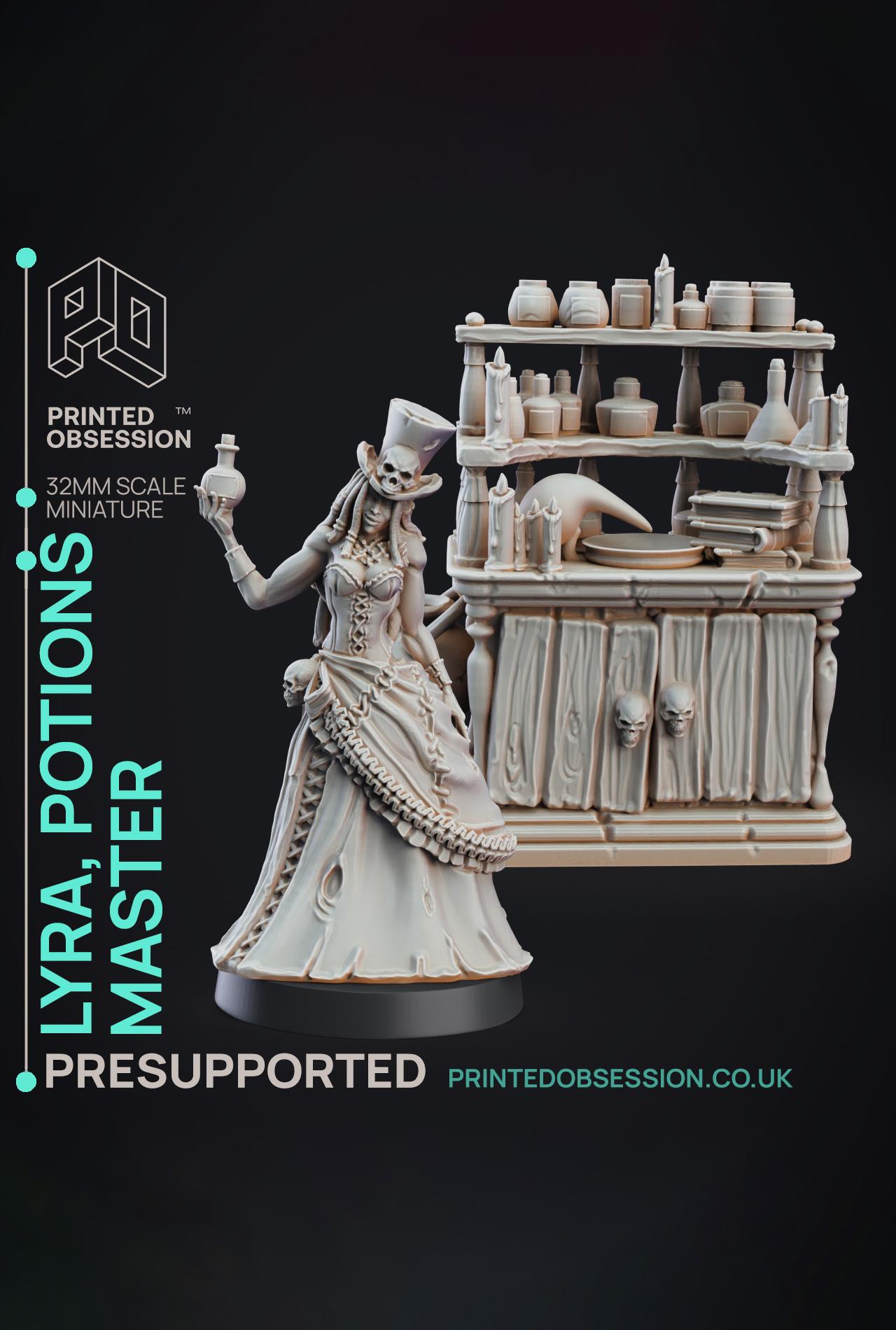 Potion Lady - Puppet Master Show - PRESUPPORTED - Illustrated and Stats - 32mm scale			 3d model