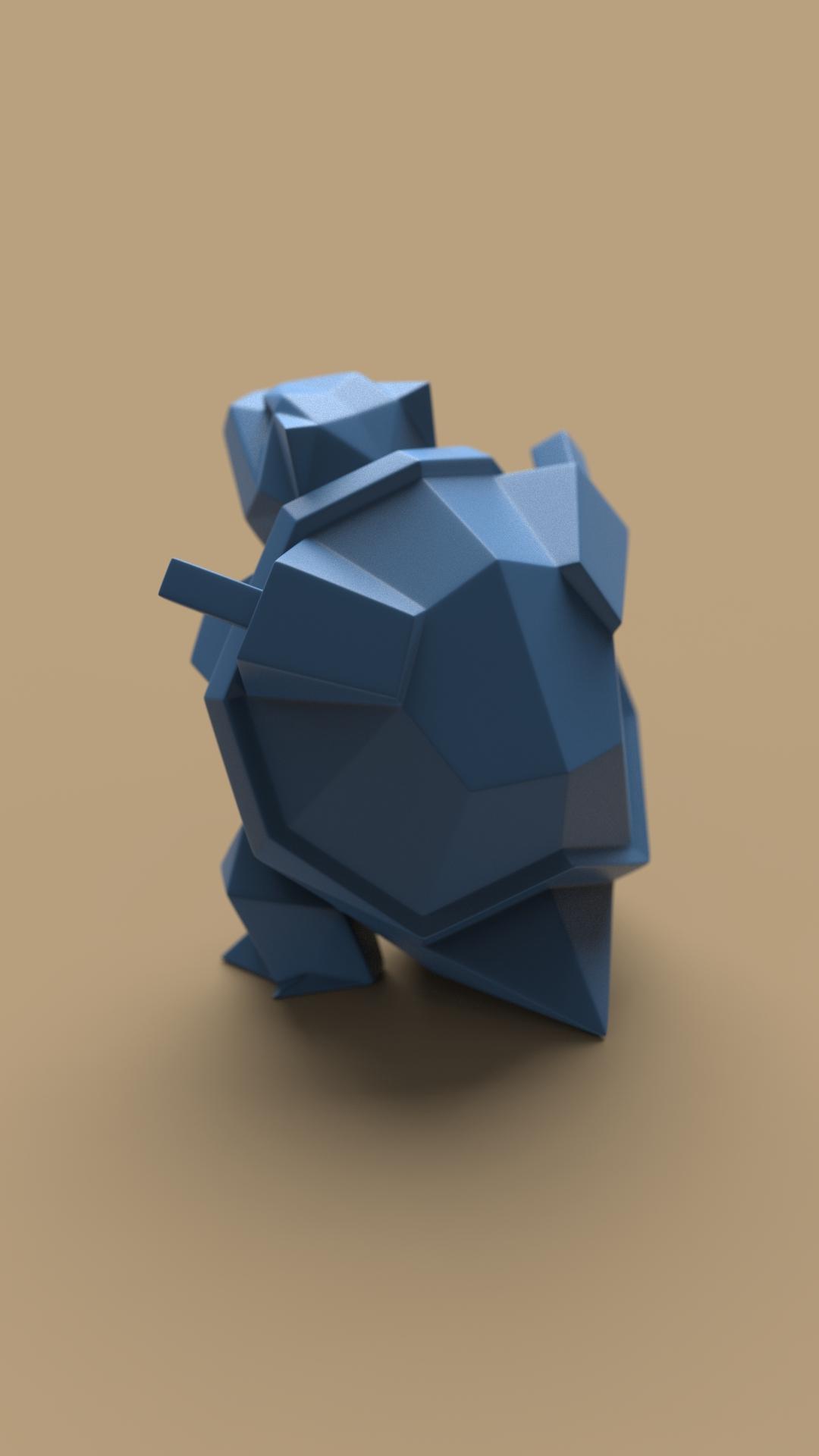 Low-poly Blastoise 3d model