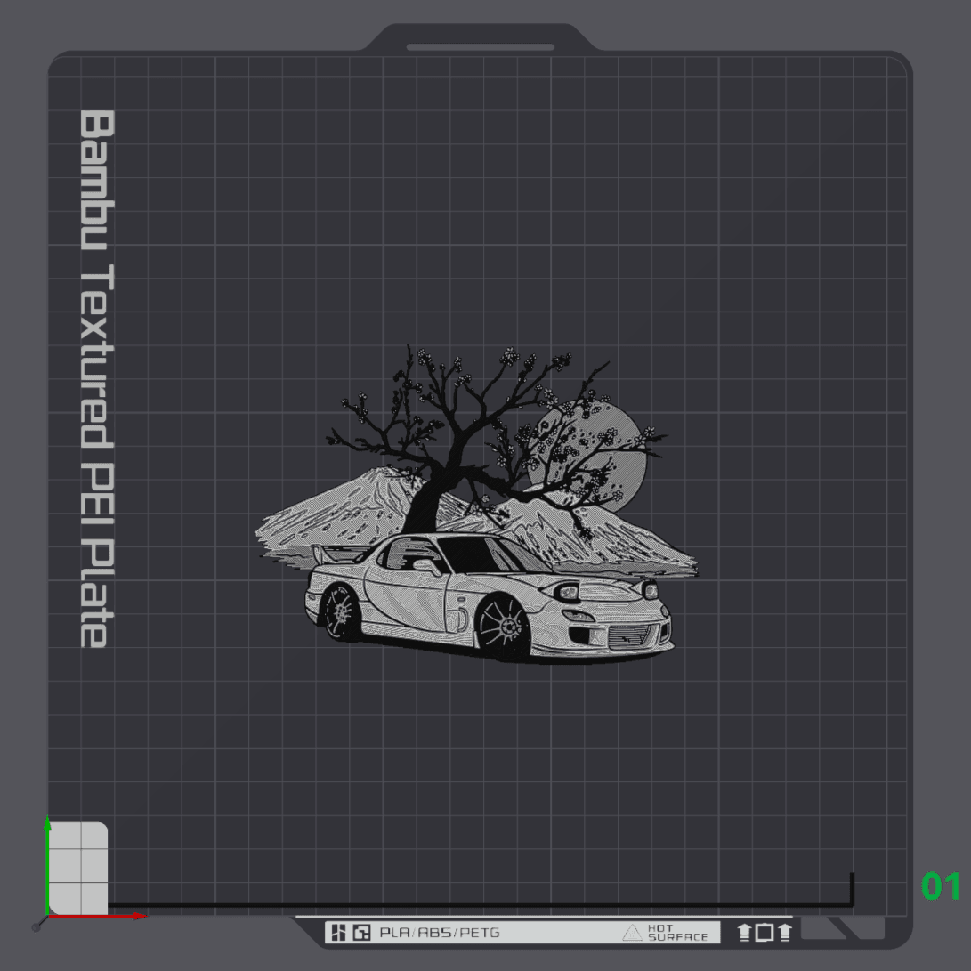 Monochrome RX7 Magnet 3d model