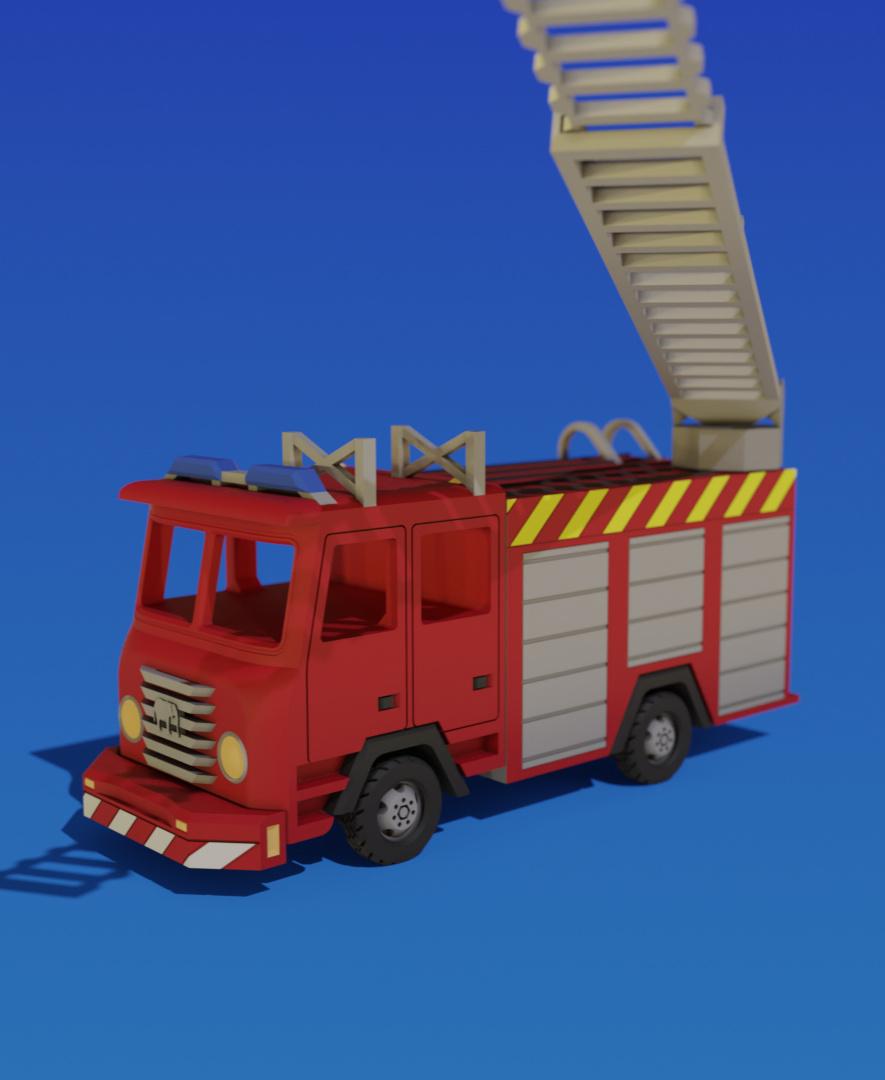 Print in Place Fire Engine 3d model