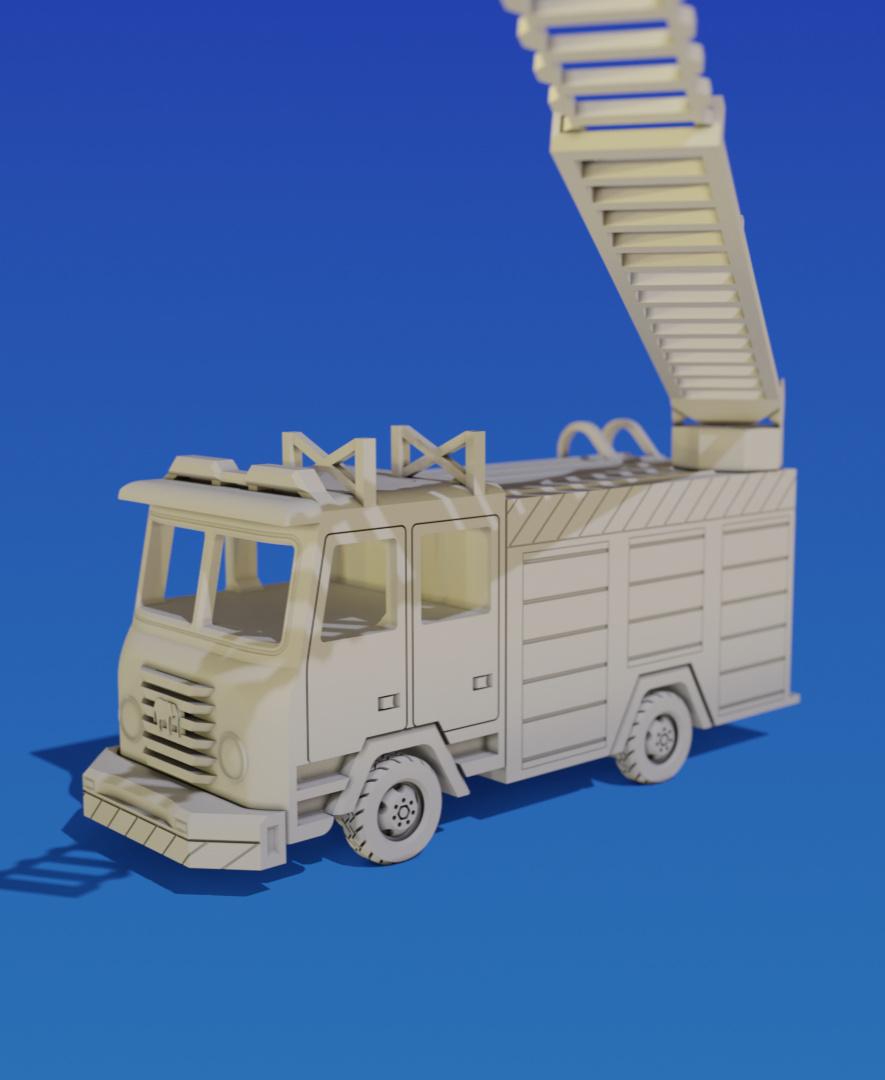 Print in Place Fire Engine 3d model