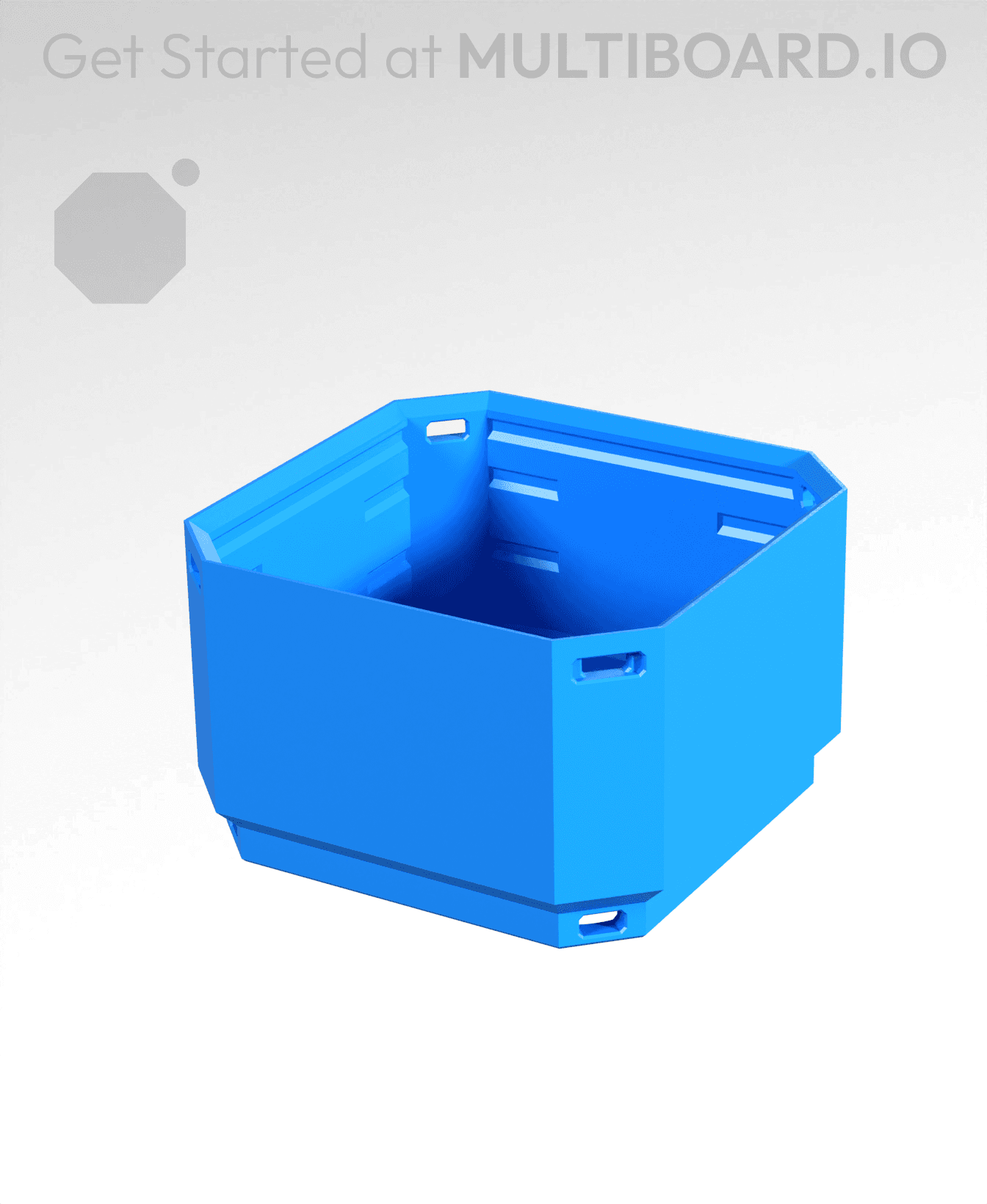 1x1x0.5 - Simple Walls - Multibin Shell 3d model