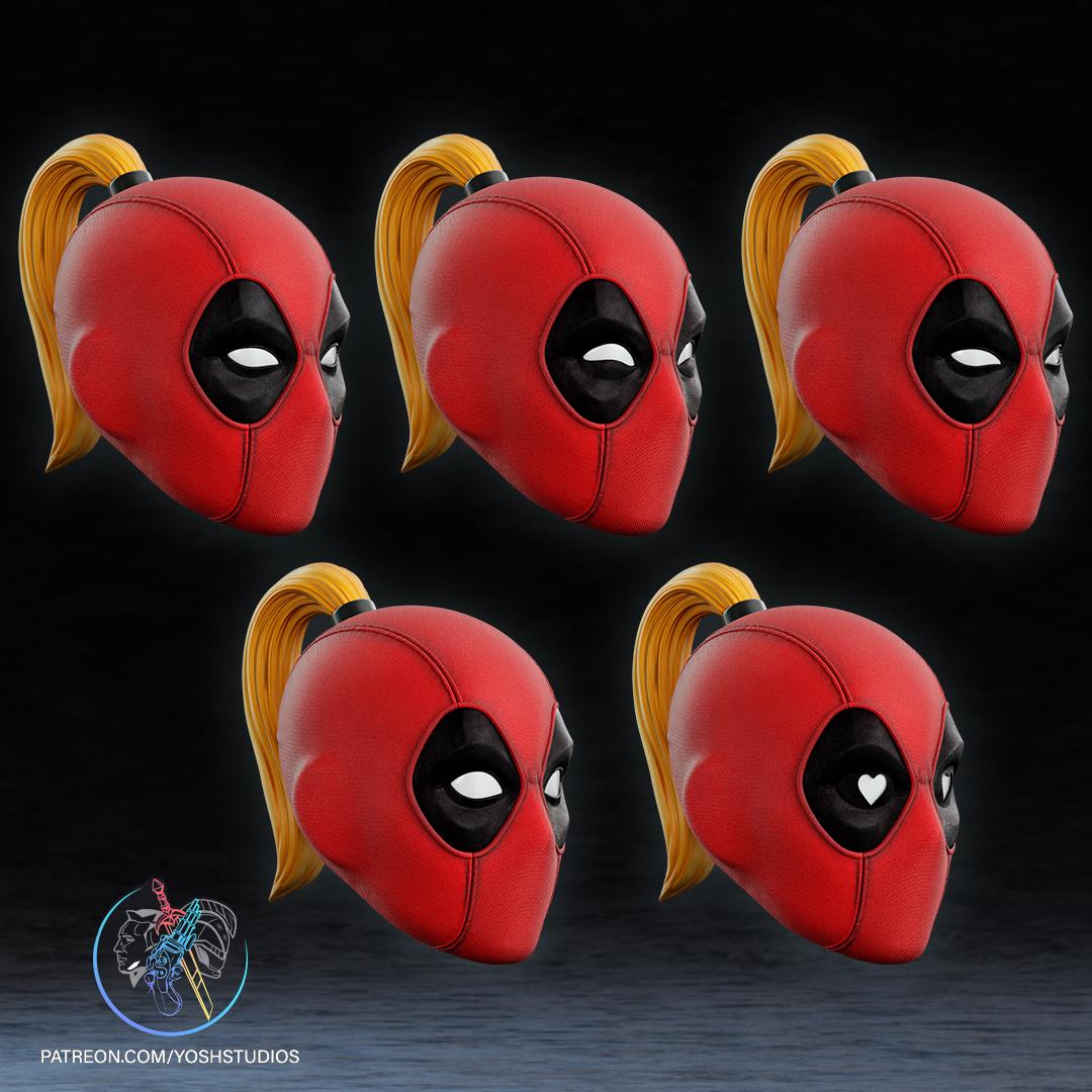 Comic Lady Deadpool Mask 3d Printer File STL 3d model